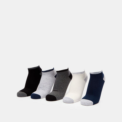 Gloo Solid Ankle Length Socks with Elasticated Hem - Set of 5