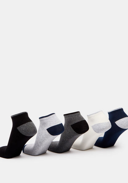 Gloo Solid Ankle Length Socks with Elasticated Hem - Set of 5-Men%27s Socks-image-1