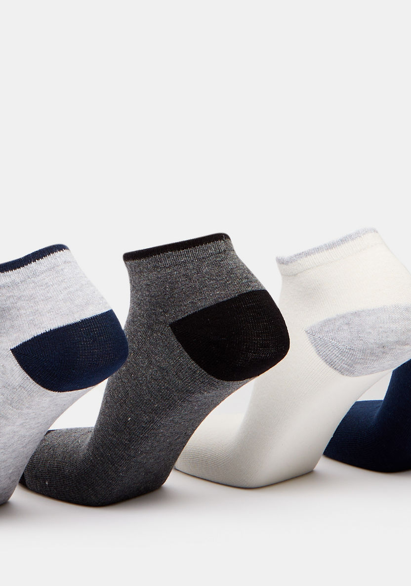 Gloo Solid Ankle Length Socks with Elasticated Hem - Set of 5-Men%27s Socks-image-2