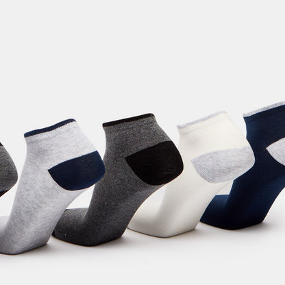 Gloo Solid Ankle Length Socks with Elasticated Hem - Set of 5