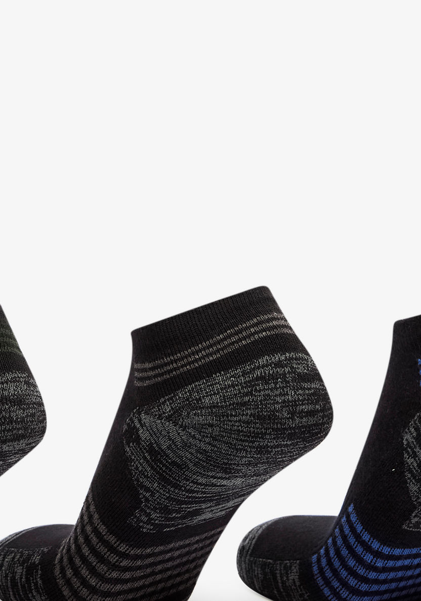 Gloo Textured Ankle Length Socks - Set of 3-Men%27s Socks-image-2