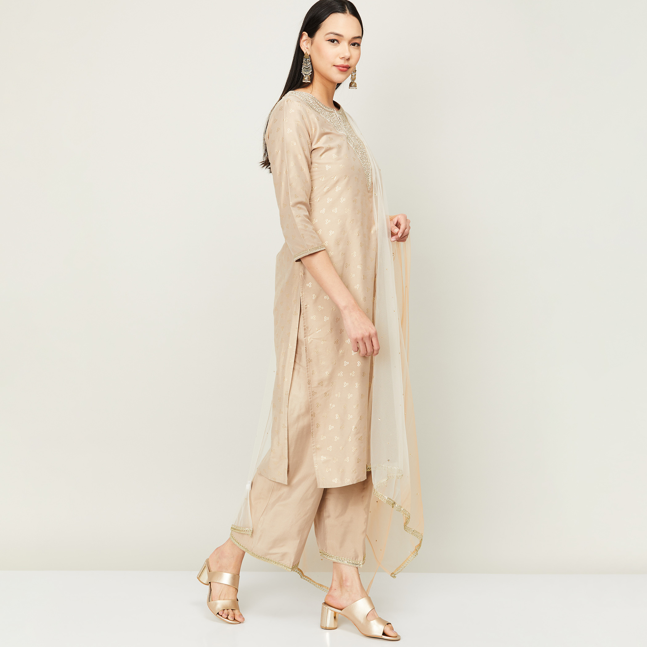 ميلانج اللون البيج كورتا-women-clothing-ethnicwear-salwarsuits-image-4