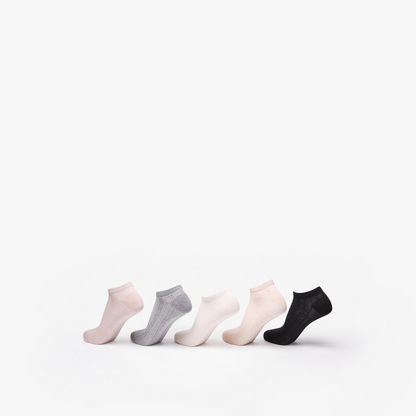 Textured Ankle Length Socks - Set of 5-Women%27s Socks-image-1