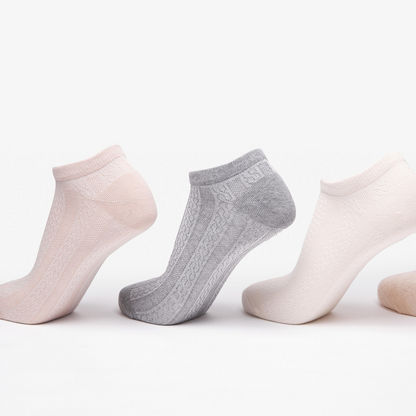 Textured Ankle Length Socks - Set of 5-Women%27s Socks-image-2