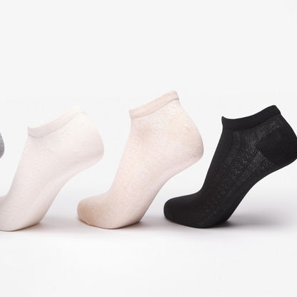 Textured Ankle Length Socks - Set of 5-Women%27s Socks-image-3
