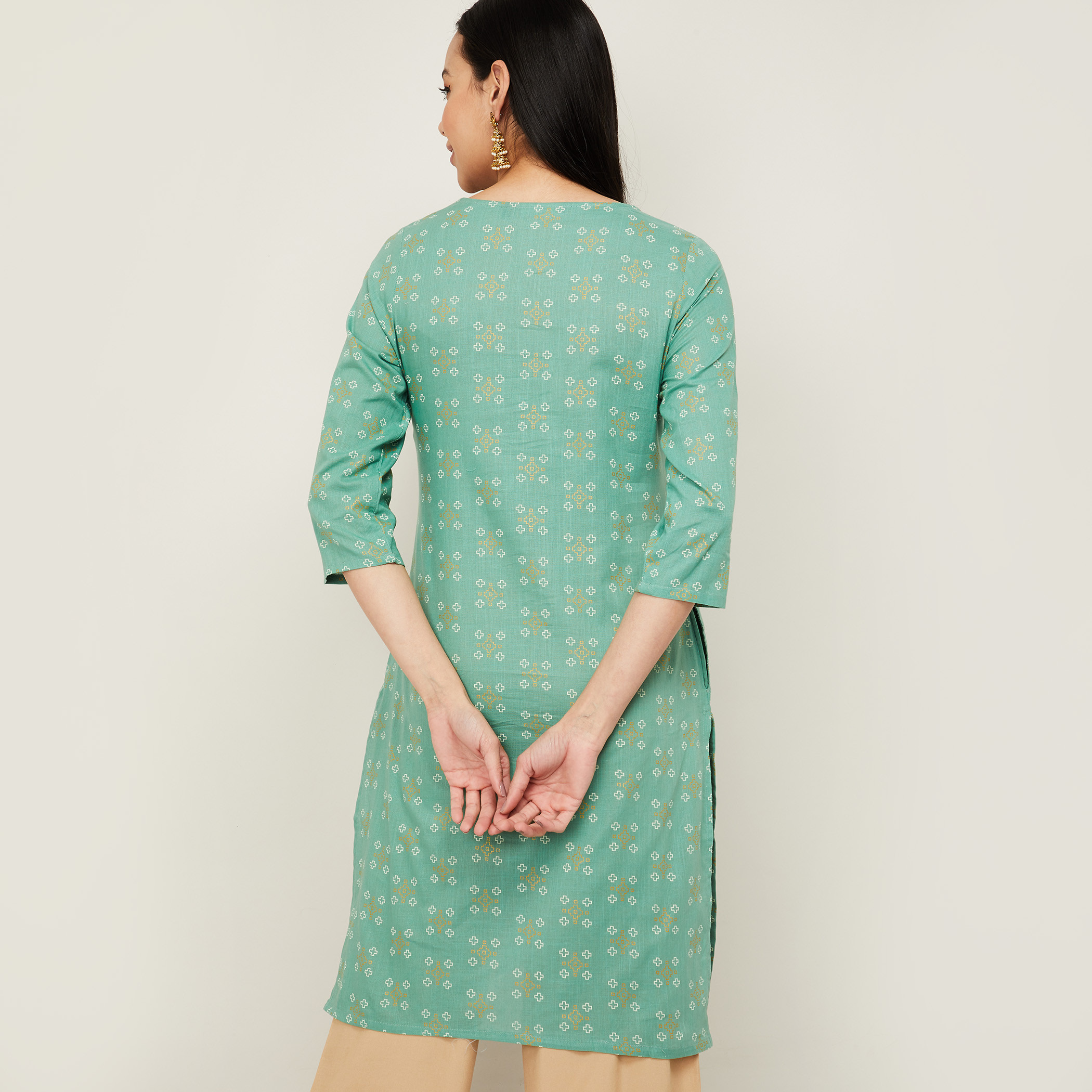 ميلانج أخضر قمم-women-clothing-ethnicwear-kurtas-image-5