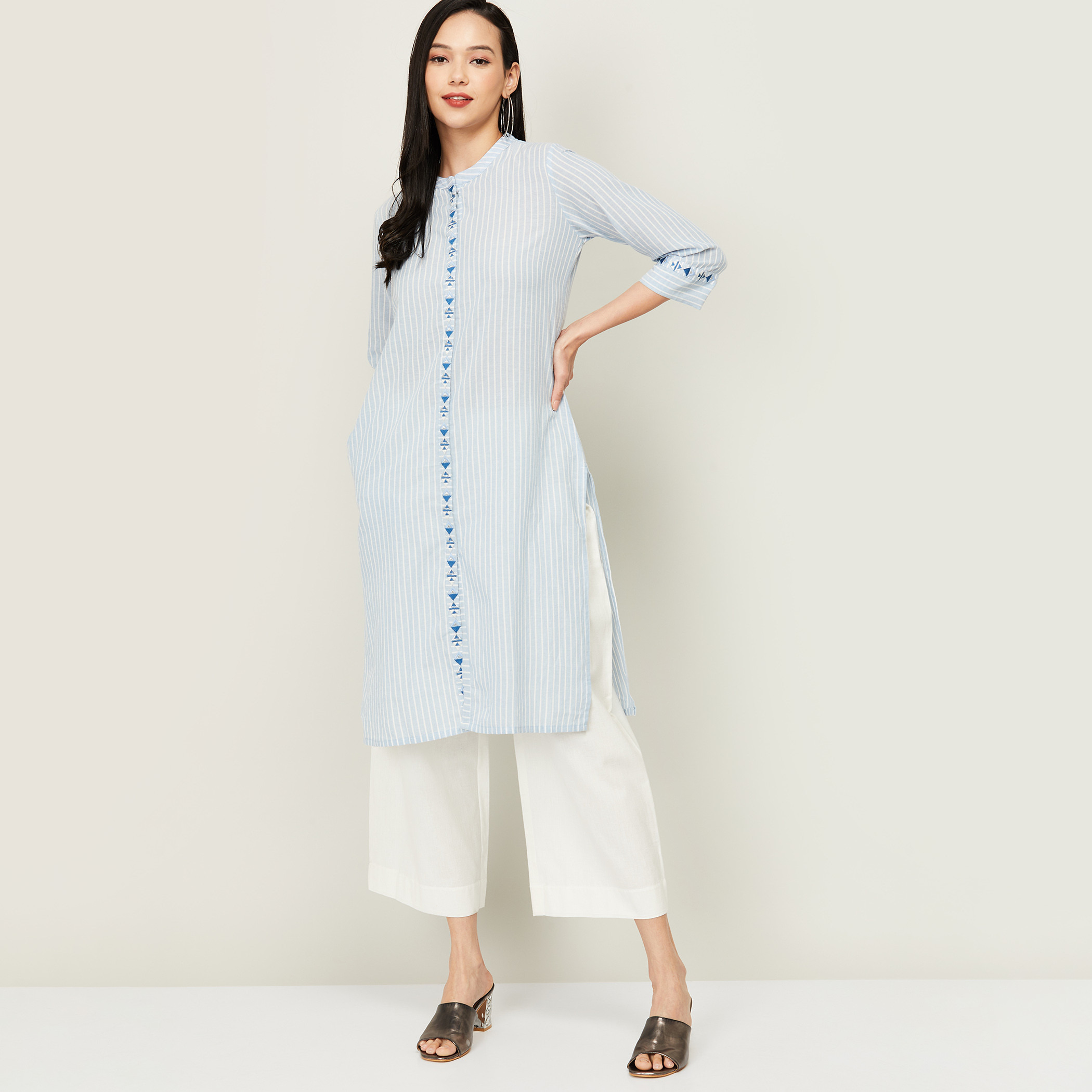 ميلانج أزرق قمم-women-clothing-ethnicwear-kurtas-image-1