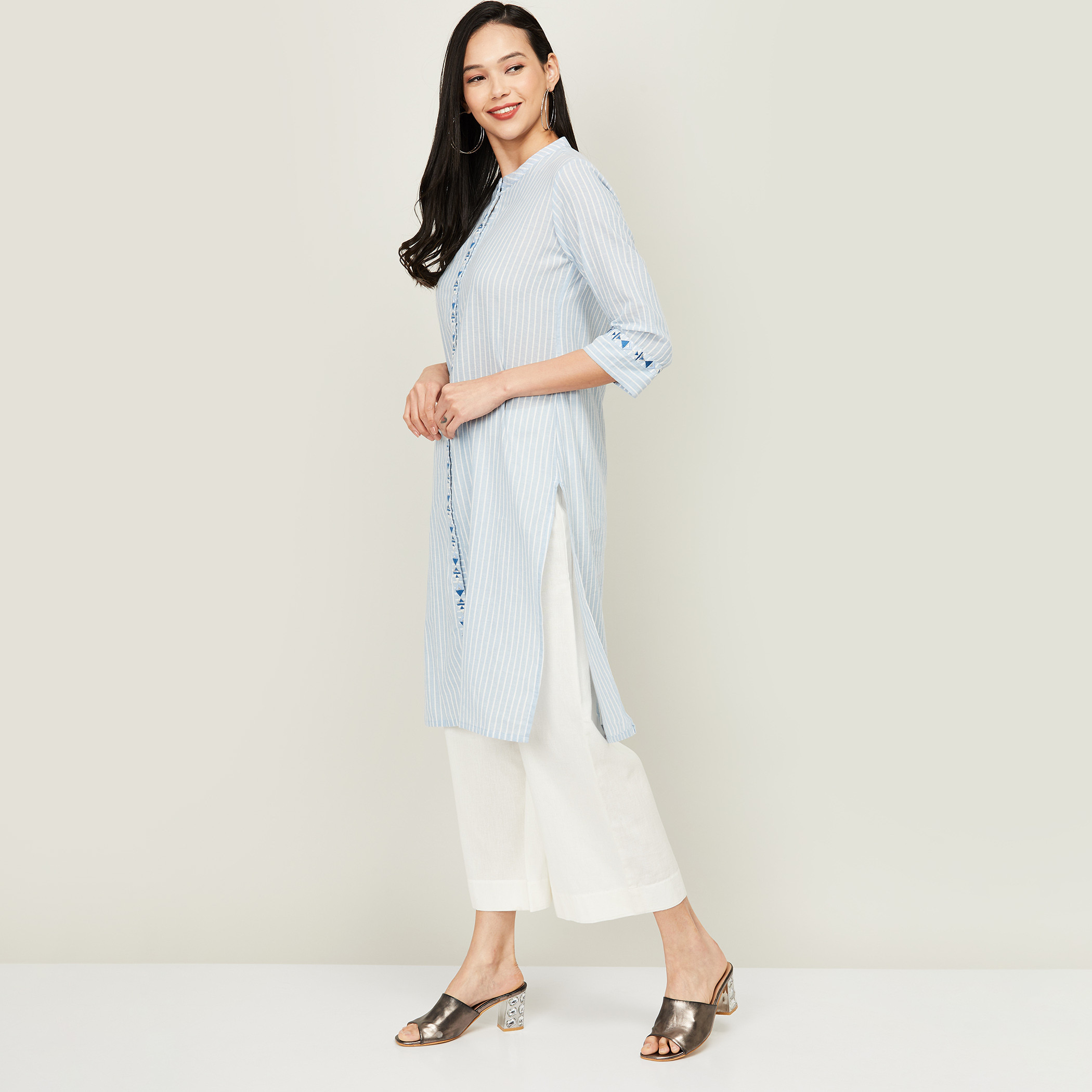 ميلانج أزرق قمم-women-clothing-ethnicwear-kurtas-image-2