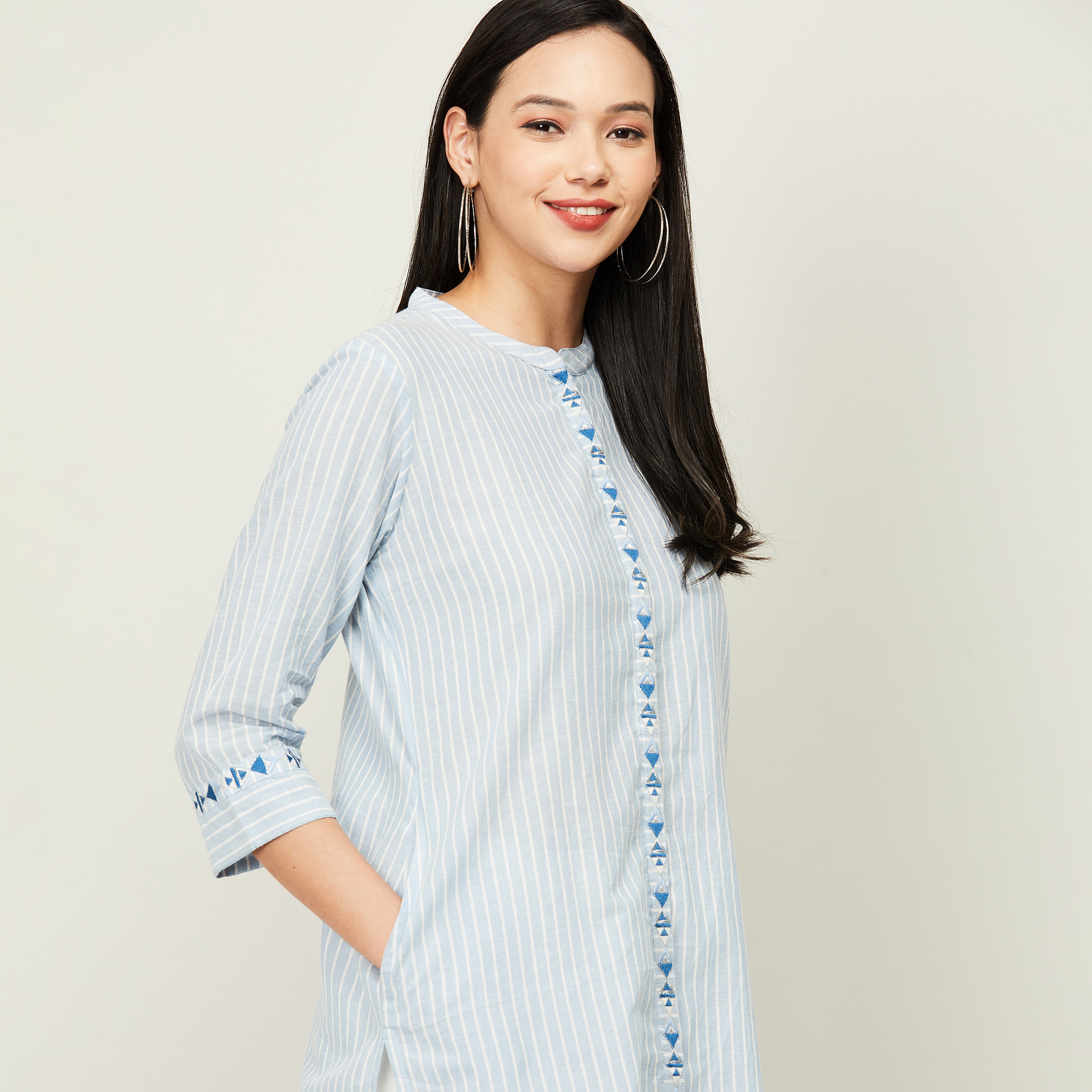 ميلانج أزرق قمم-women-clothing-ethnicwear-kurtas-image-4