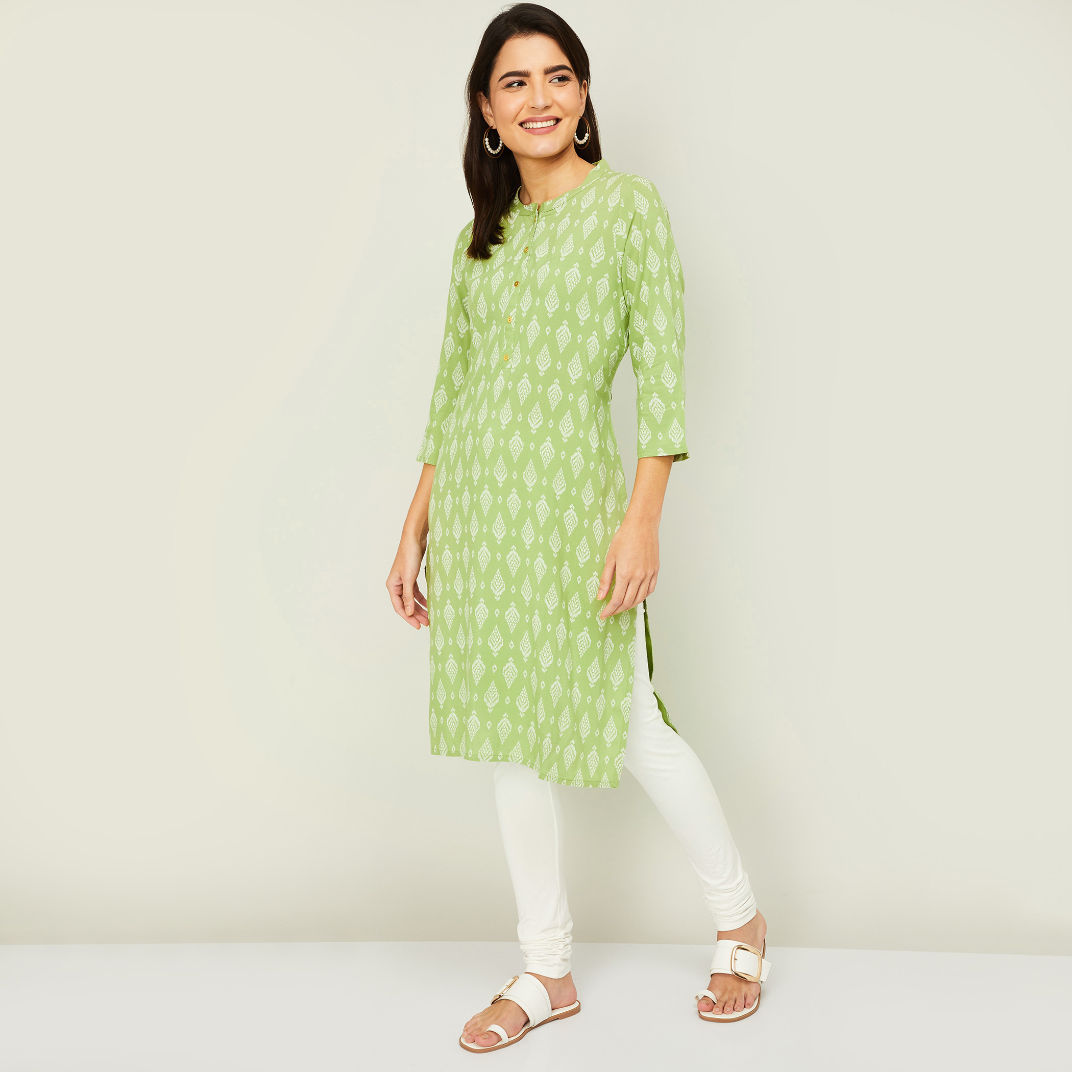 ميلانج أخضر قمم-women-clothing-ethnicwear-kurtas-image-2