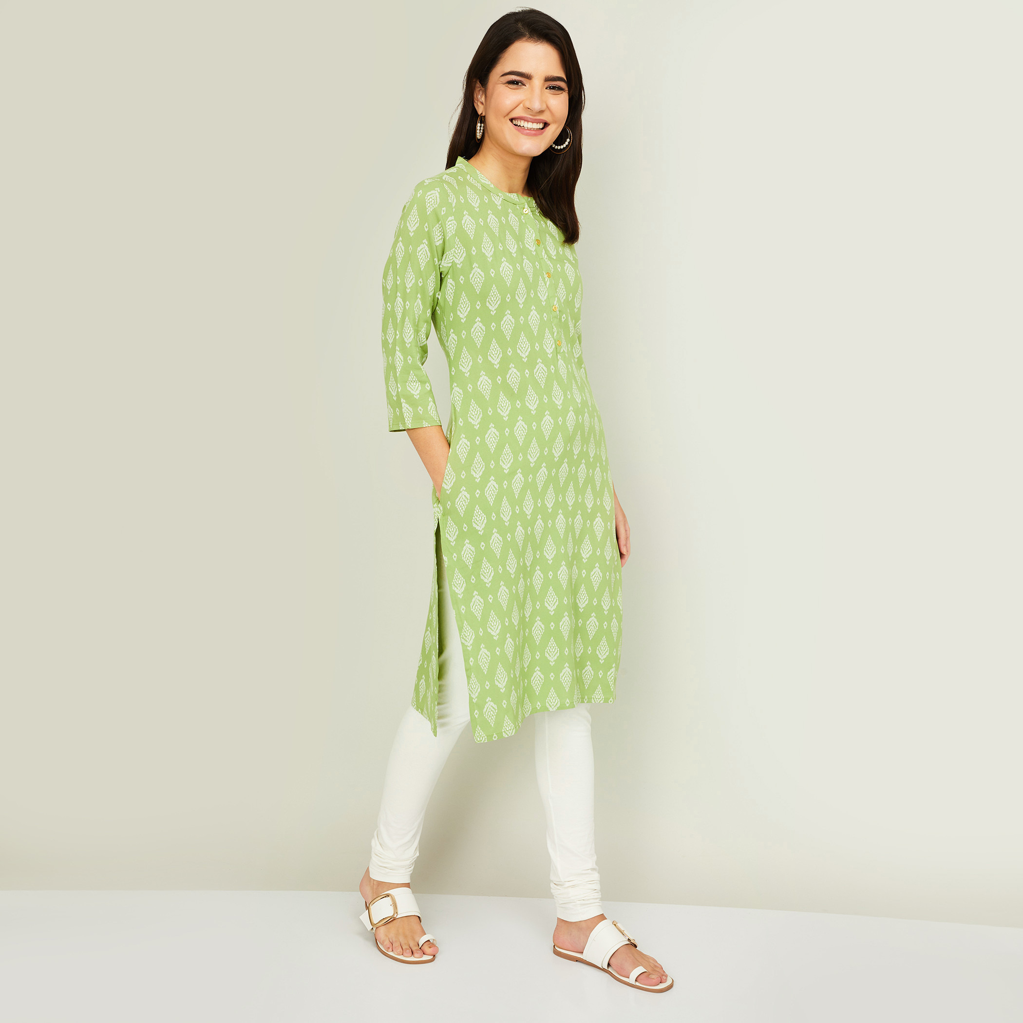 ميلانج أخضر قمم-women-clothing-ethnicwear-kurtas-image-3