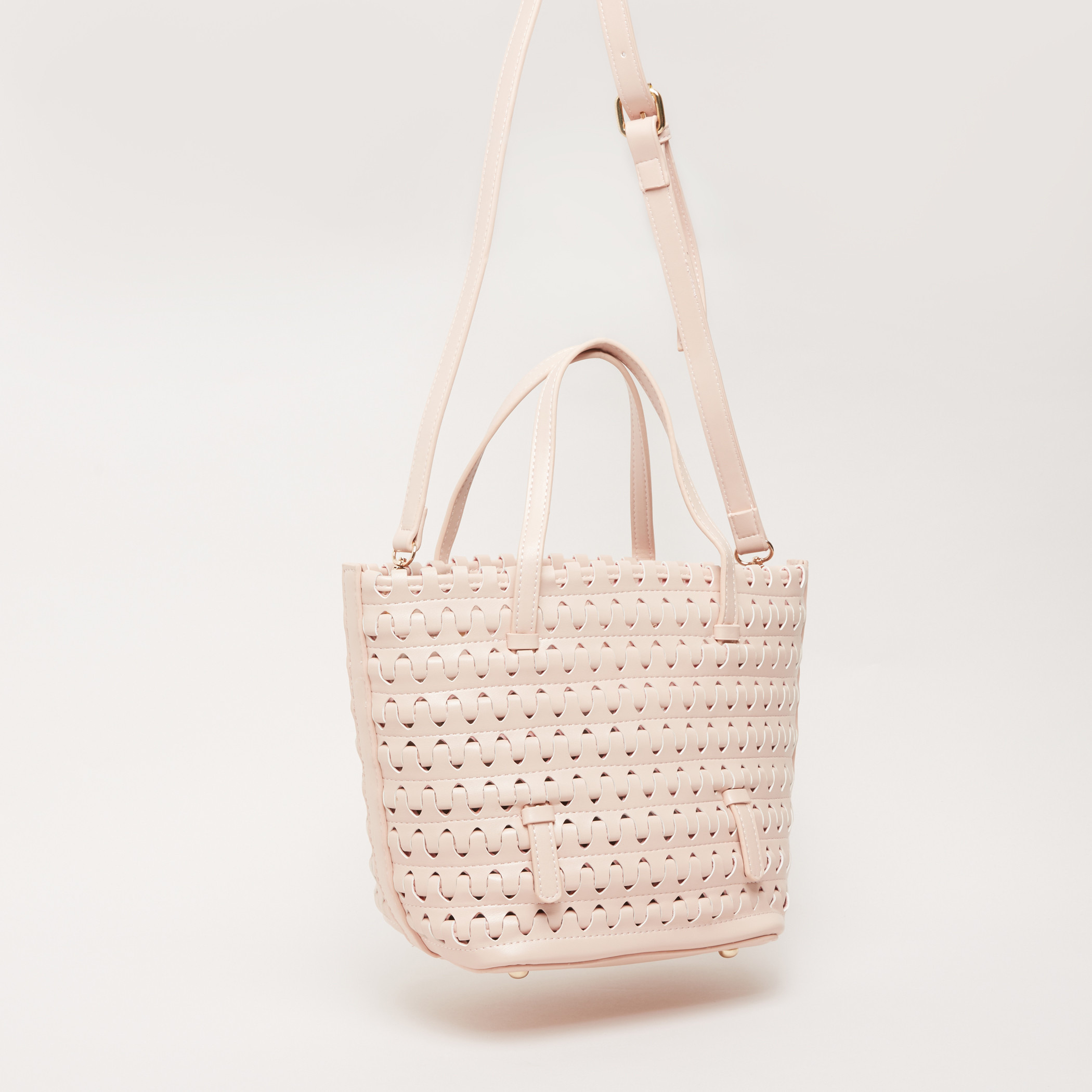 Weave Design Tote Bag with Pouch-women-bagsandwallets-handbags-image-3