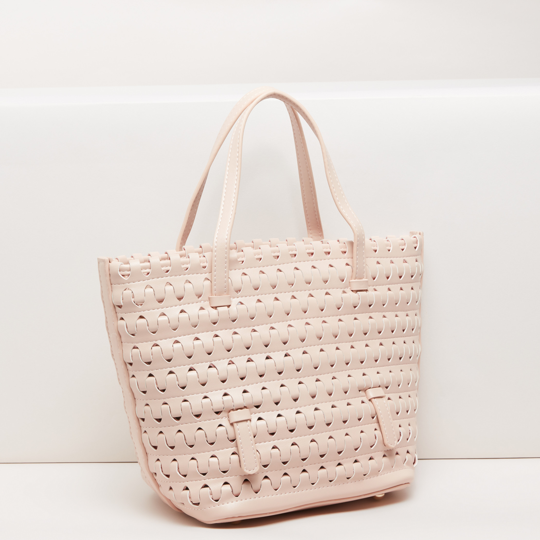 Weave Design Tote Bag with Pouch-women-bagsandwallets-handbags-image-4