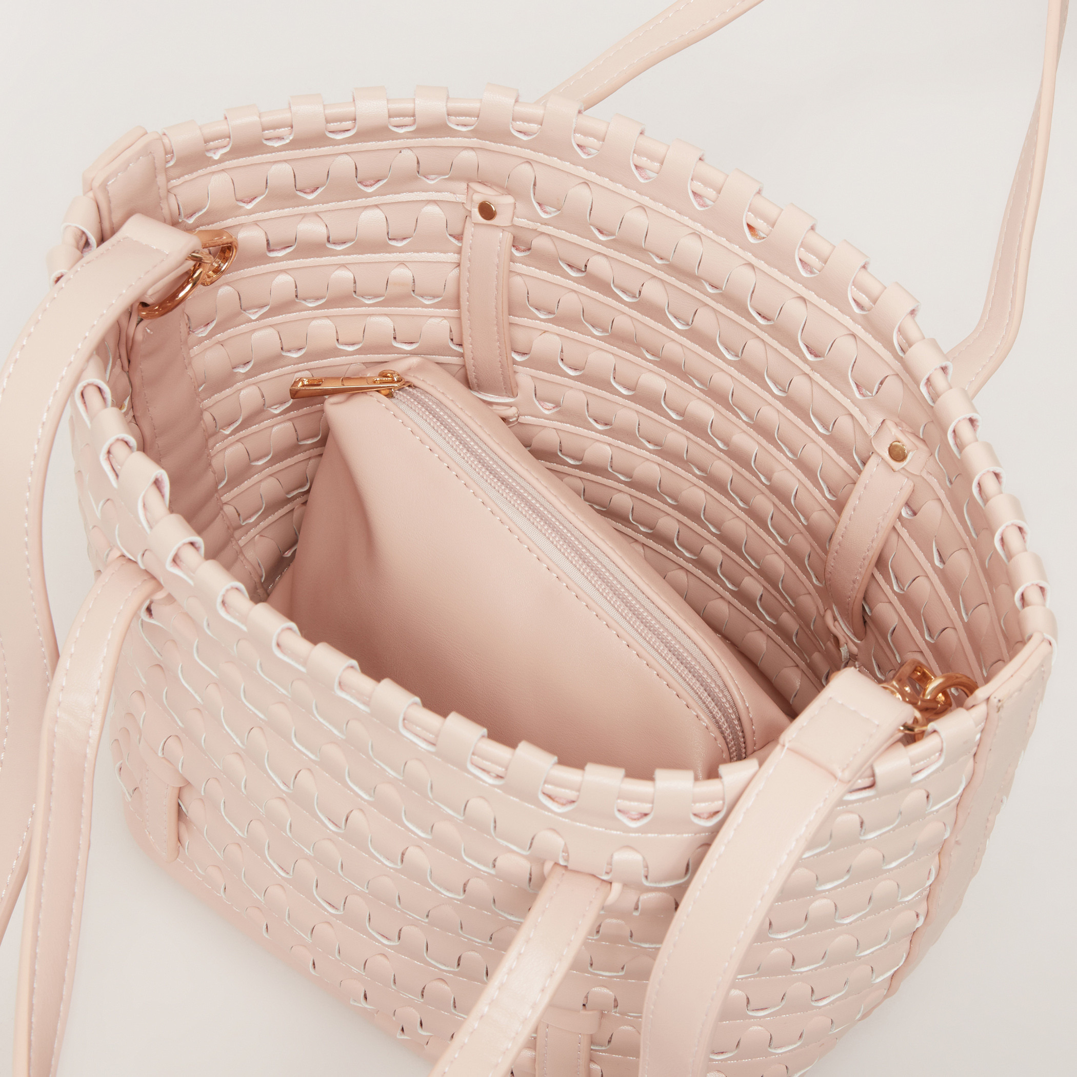 Weave Design Tote Bag with Pouch-women-bagsandwallets-handbags-image-6