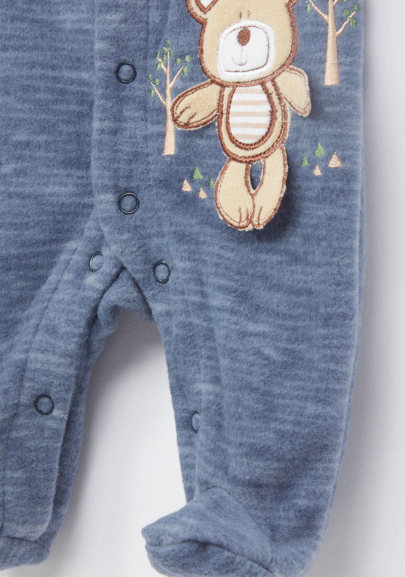 Juniors Textured Embroidered Applique Detail Sleepsuit-Sleepsuits-image-1