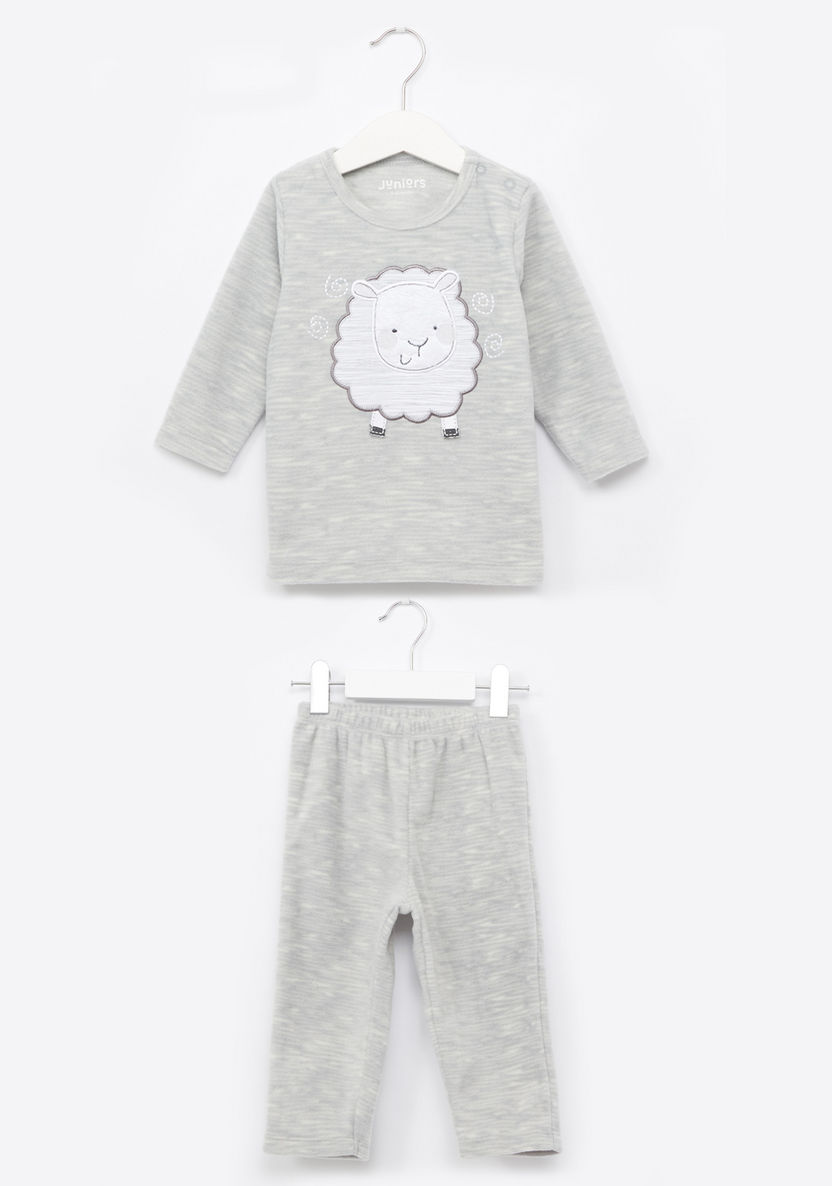 Juniors Space Dyed T-shirt and Pyjama Set-Pyjama Sets-image-0