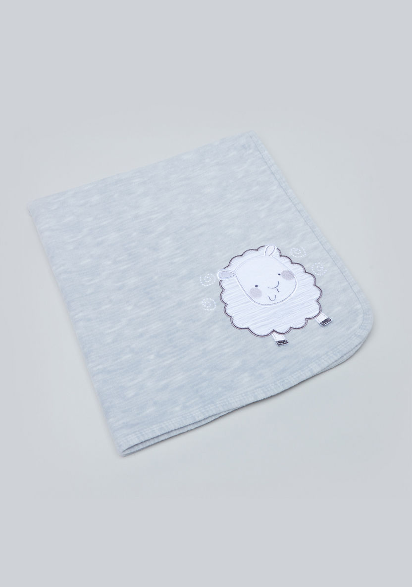 Juniors Space Dye Sheep Applique Blanket - 76x102 cms-Receiving Blankets-image-0