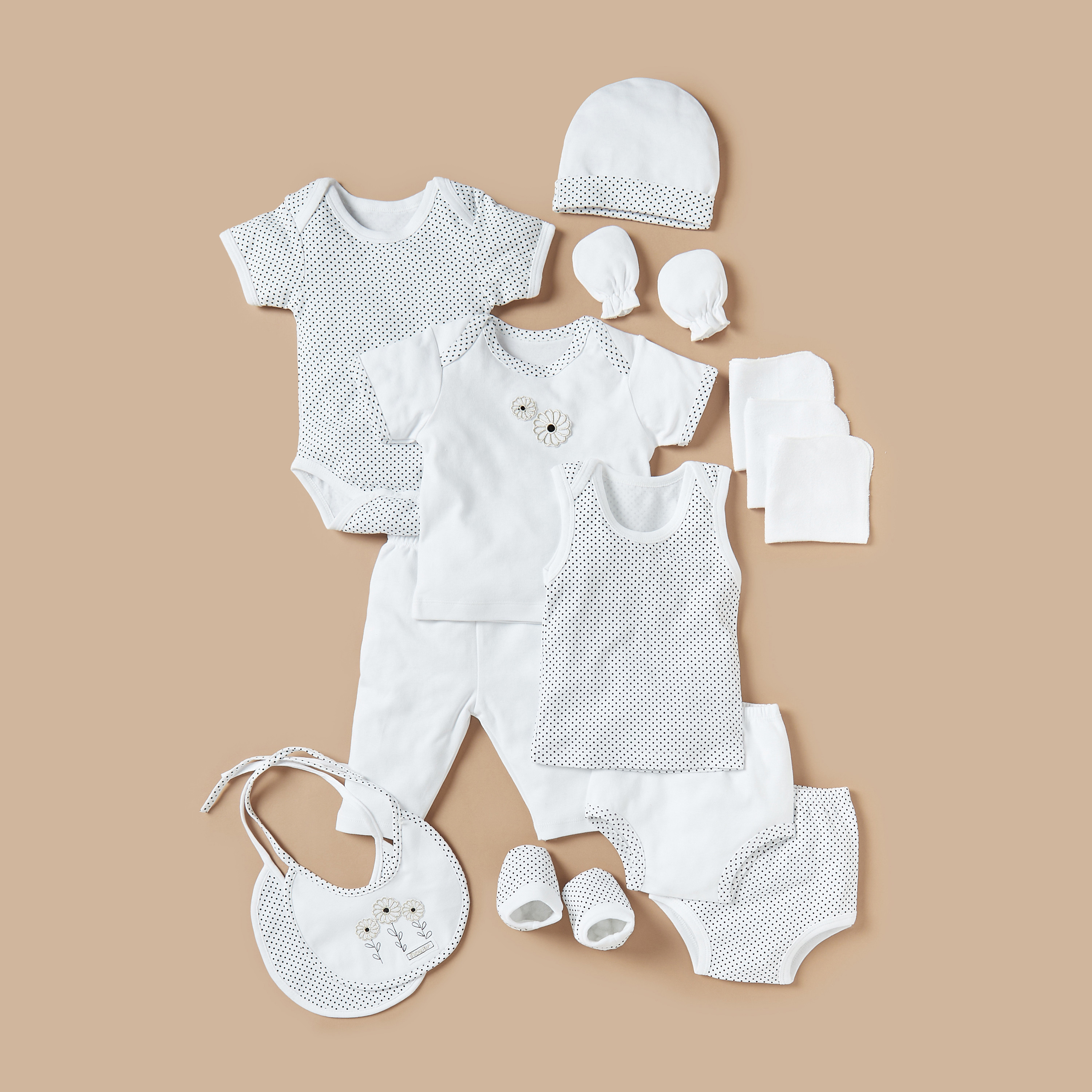 Juniors Polka Dots Print 14-Piece Clothing Gift Set-baby-girls-clothing-setsandcoords-image-2