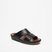 Duchini Mens' Textured Slip-On Arabic Sandals with Metal Detail-Men%27s Sandals-thumbnailMobile-2
