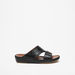 Duchini Mens' Textured Slip-On Arabic Sandals with Metal Detail-Men%27s Sandals-thumbnail-3