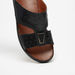 Duchini Mens' Textured Slip-On Arabic Sandals with Metal Detail-Men%27s Sandals-thumbnailMobile-4