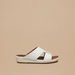 Duchini Mens' Textured Slip-On Arabic Sandals with Metal Detail-Men%27s Sandals-thumbnail-3