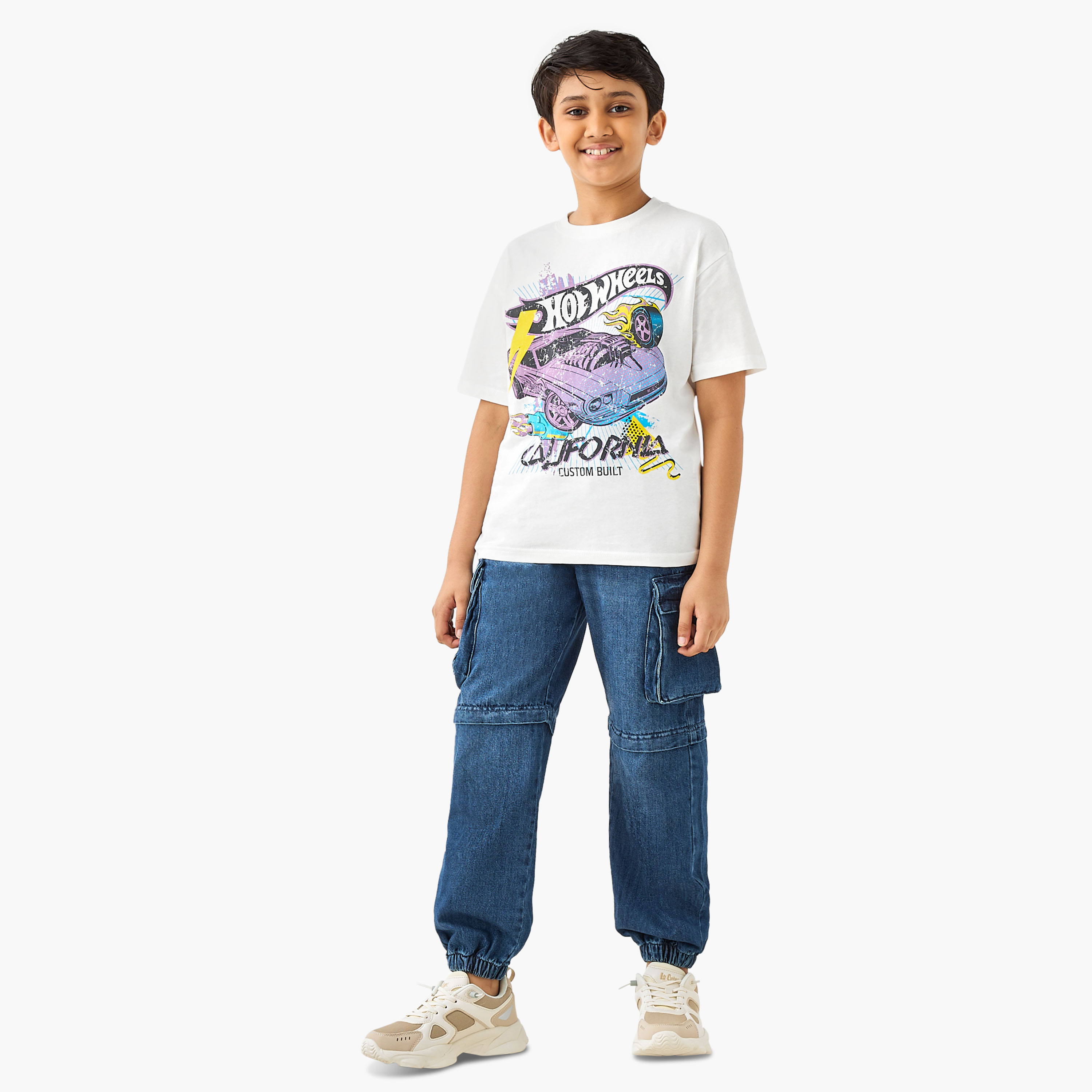 Hot Wheels Print T-Shirt with Short Sleeves-boys-clothing-tshirtsandpolos-image-2