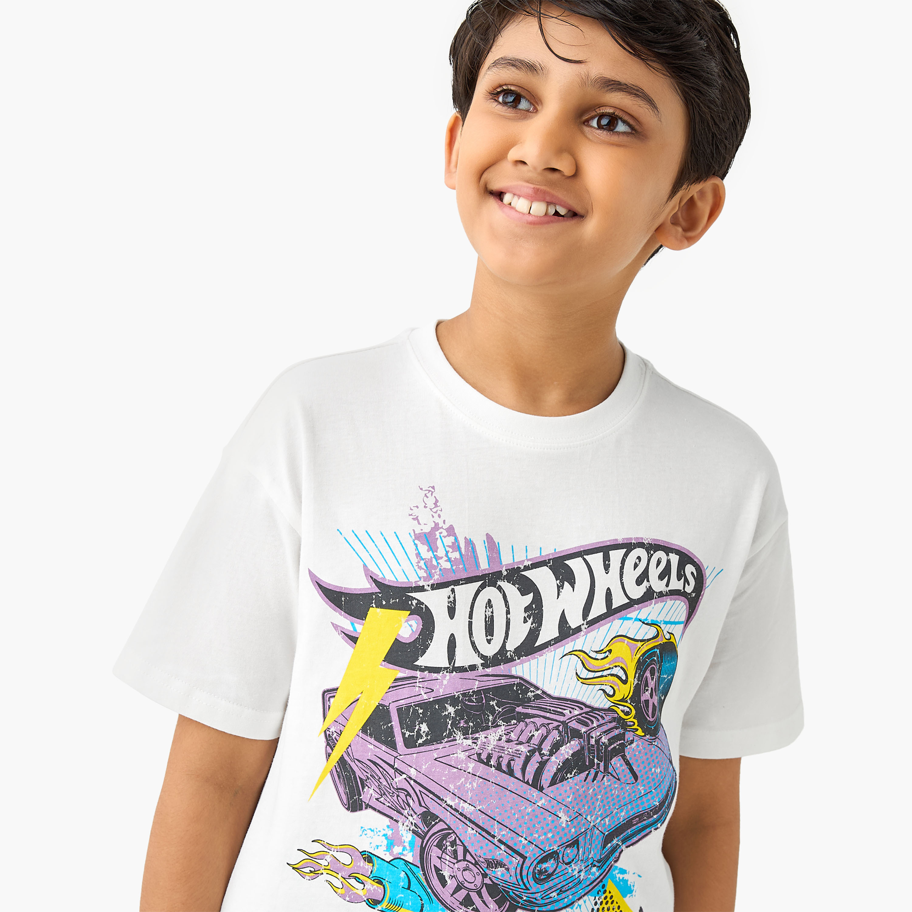 Hot Wheels Print T-Shirt with Short Sleeves-boys-clothing-tshirtsandpolos-image-4