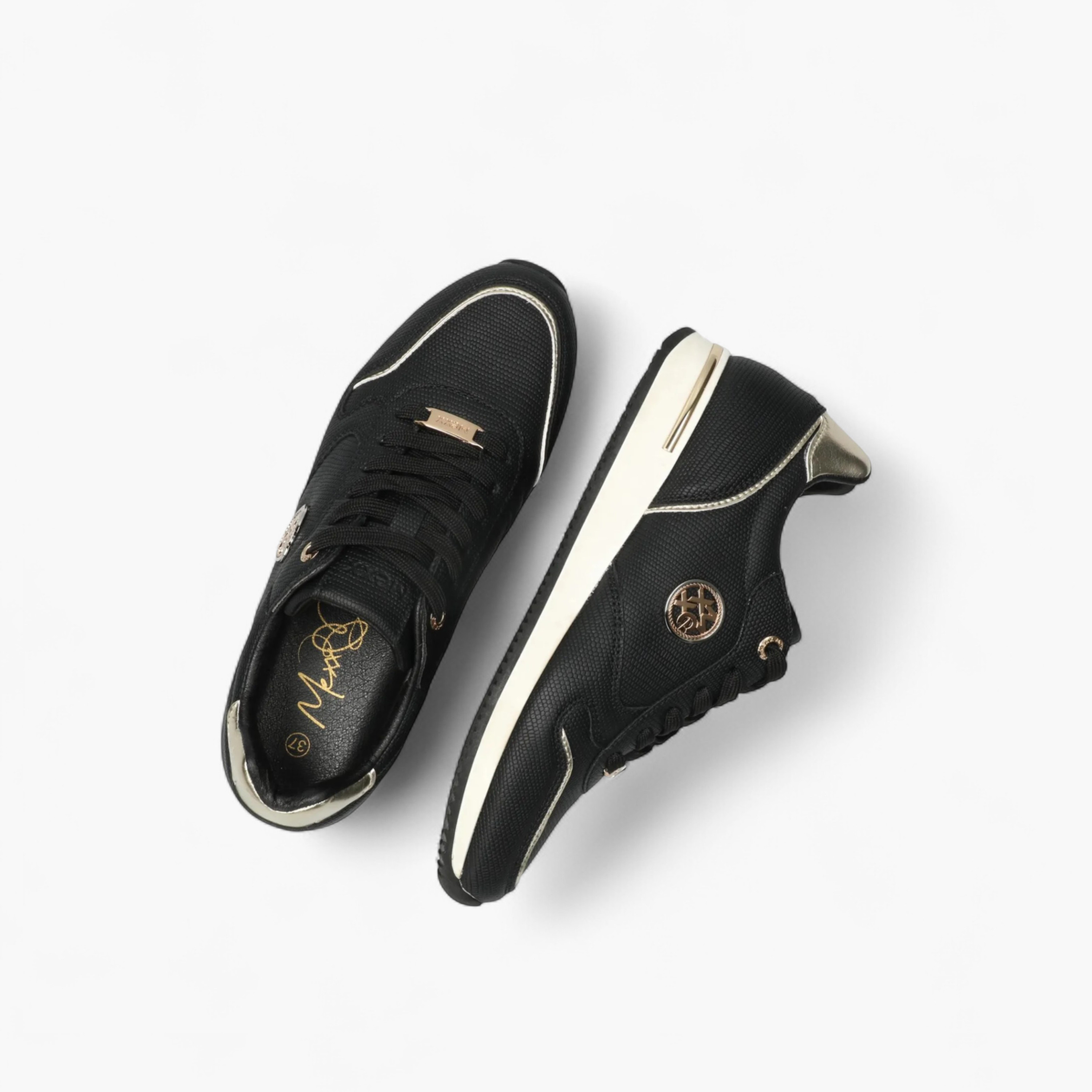 Mexx Panelled Lace-Up Sneakers with Metallic Accent-women-shoes-sneakers-image-5