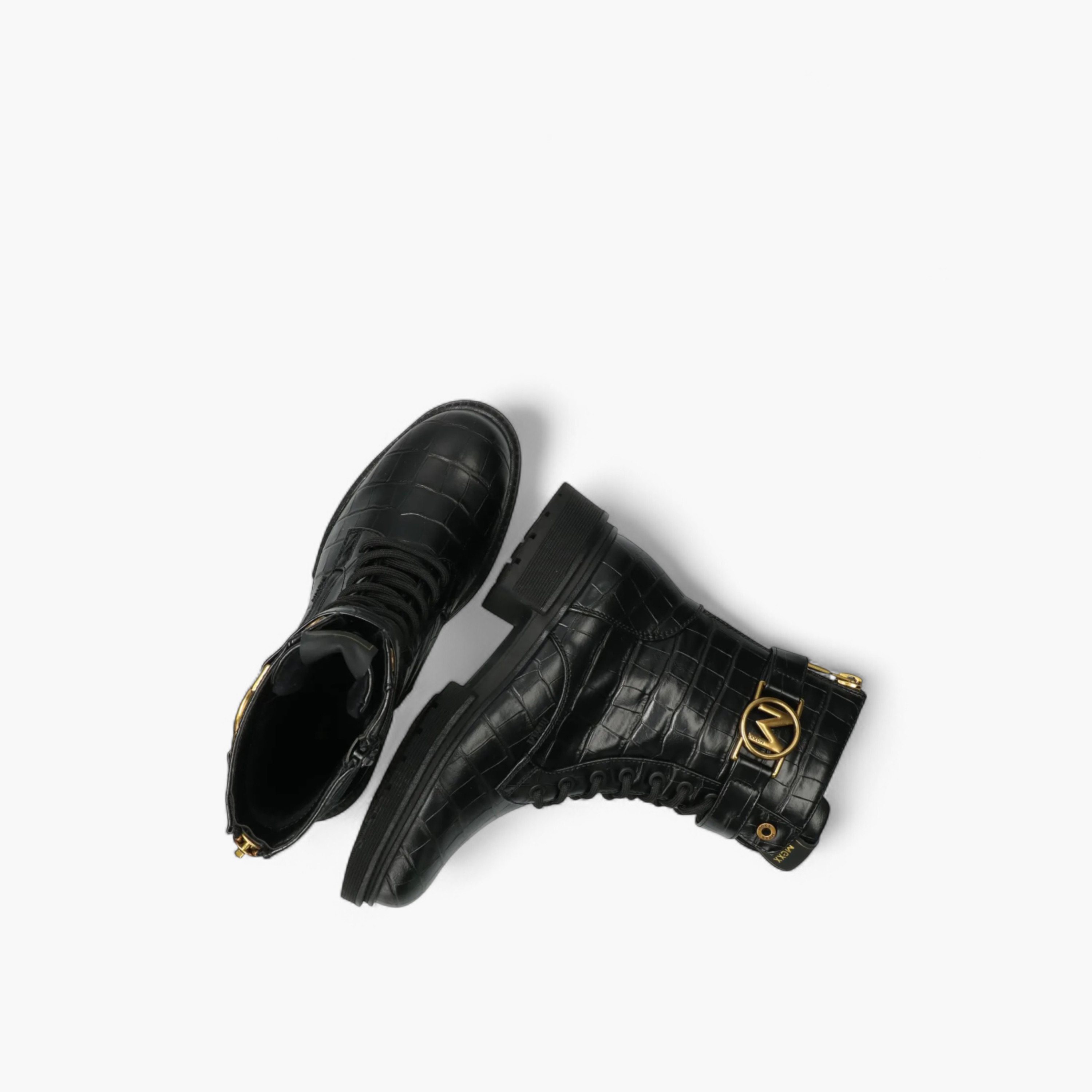 بوت بارز الملمس بطول الكاحل وبرباط إغلاق من ميكس-women-shoes-boots-image-4