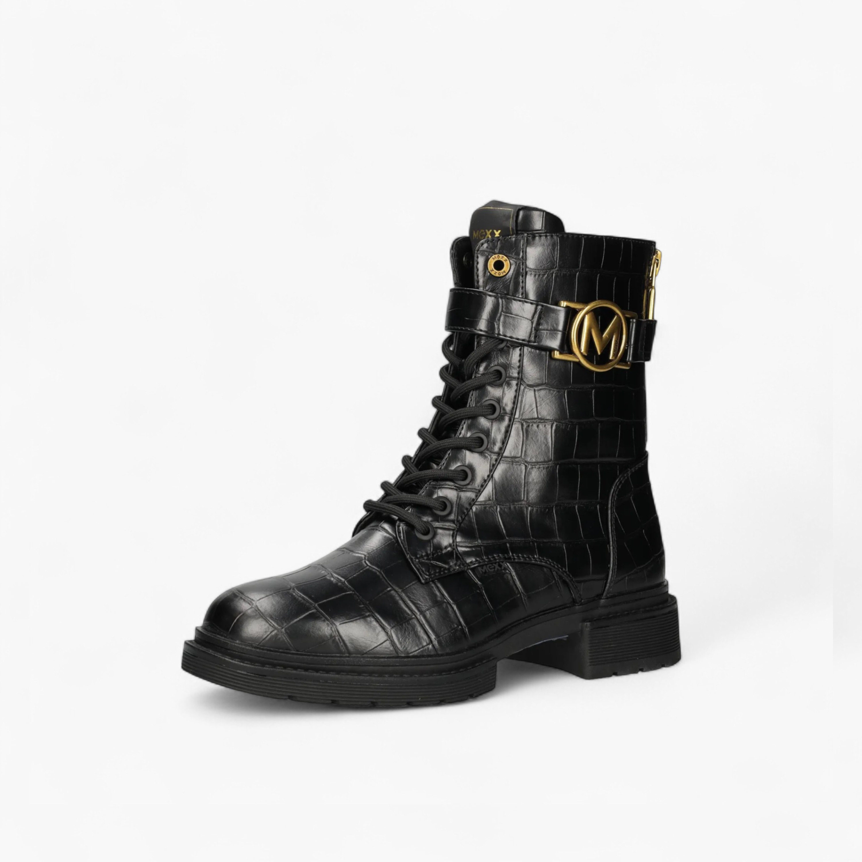 بوت بارز الملمس بطول الكاحل وبرباط إغلاق من ميكس-women-shoes-boots-image-2