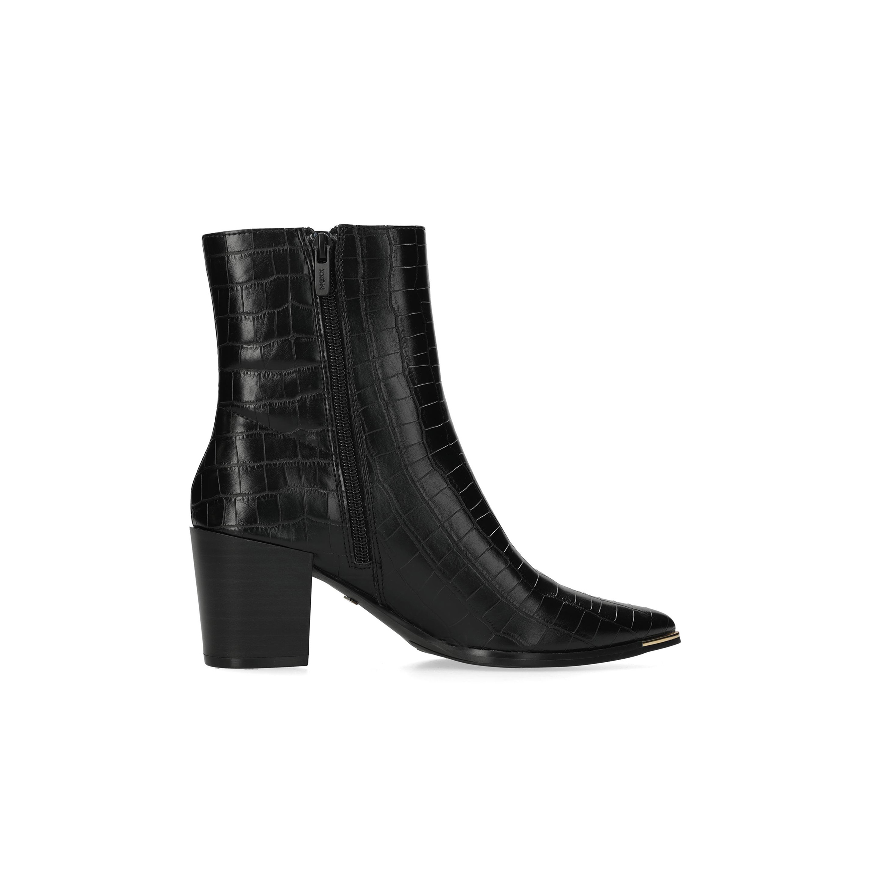 Mexx Textured Ankle Boots with Block Heels and Zip Closure-women-shoes-boots-image-4