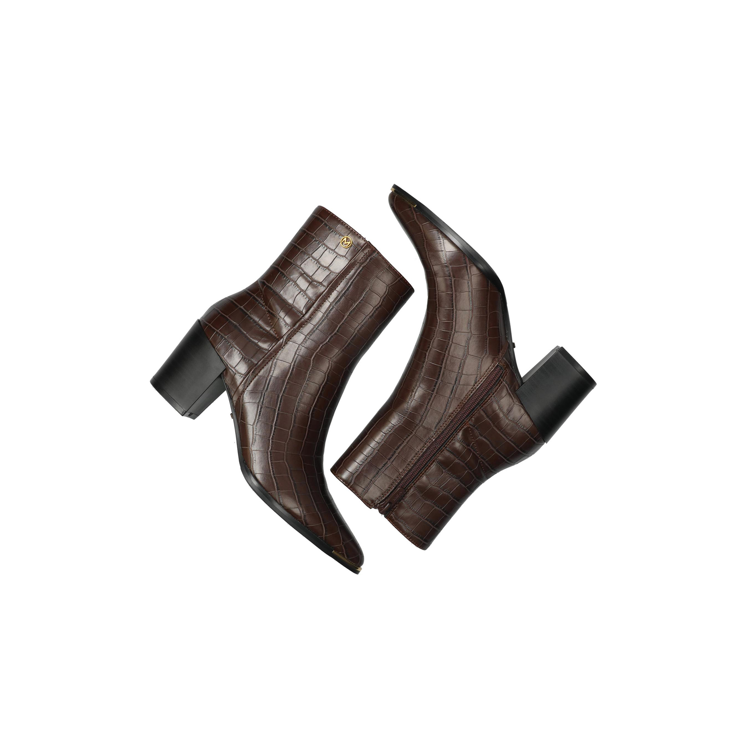 Mexx Textured Ankle Boots with Block Heels and Zip Closure-women-shoes-boots-image-5
