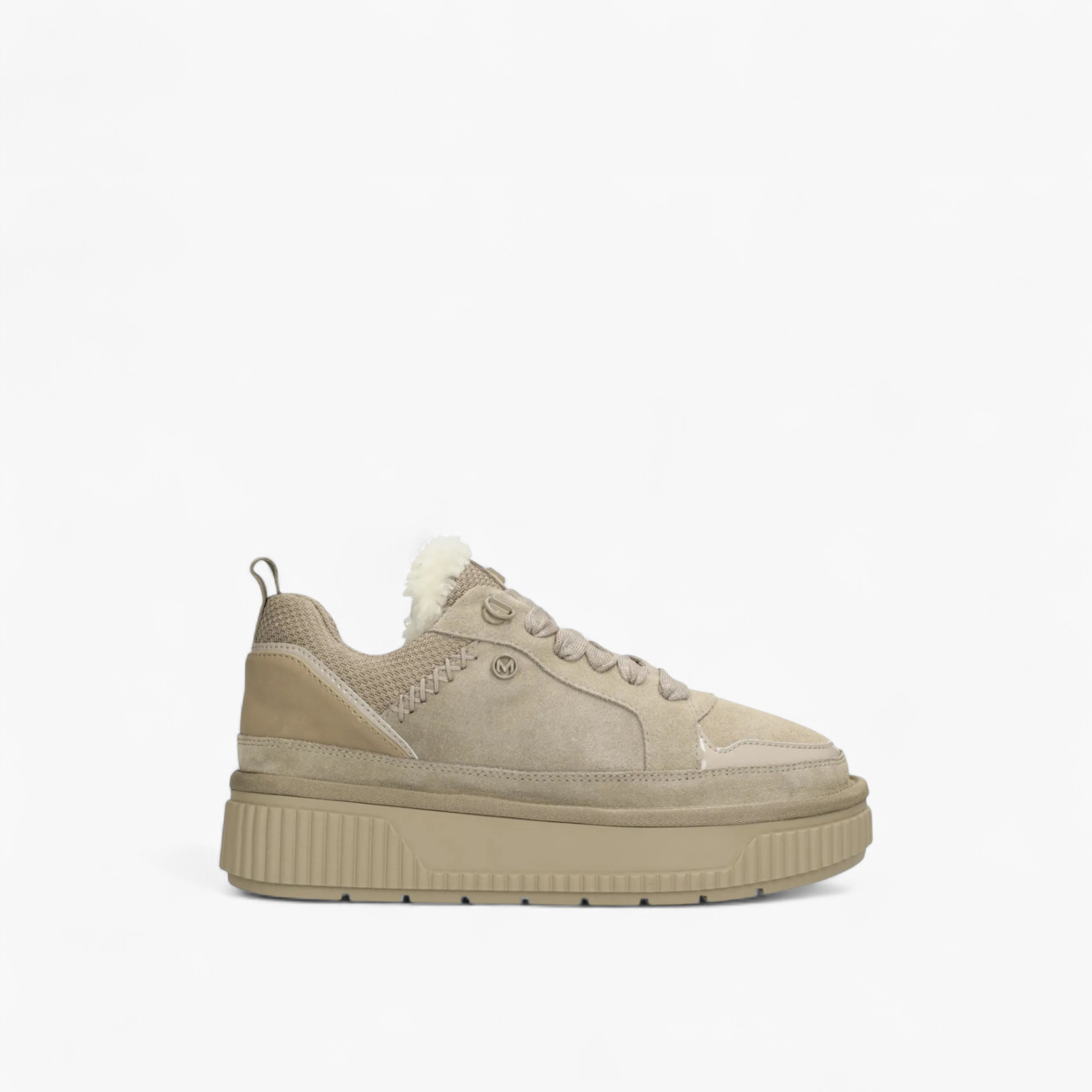 Mexx Panelled Lace-Up Sneakers with Faux Fur Trim-women-shoes-sneakers-image-2