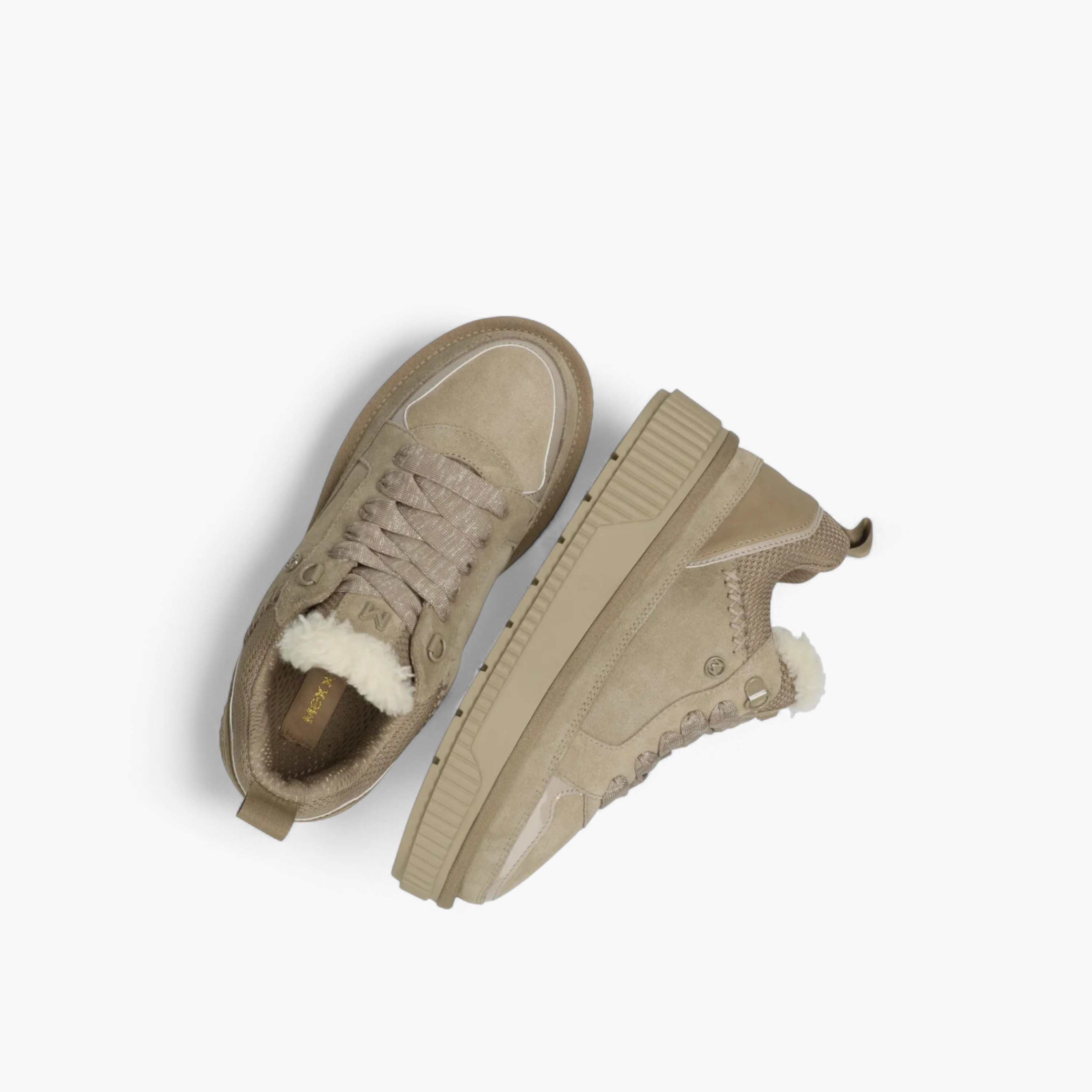 Mexx Panelled Lace-Up Sneakers with Faux Fur Trim-women-shoes-sneakers-image-5