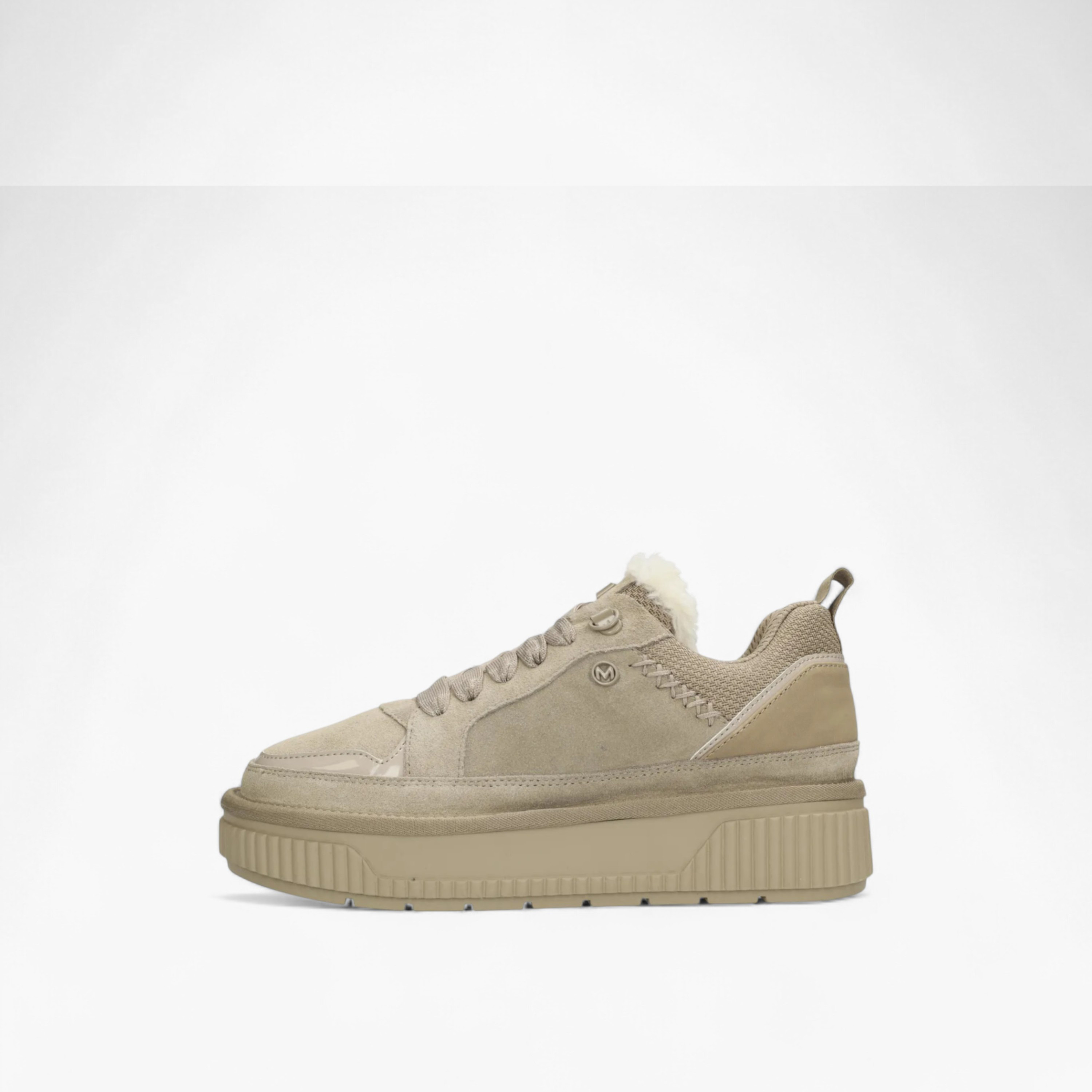 Mexx Panelled Lace-Up Sneakers with Faux Fur Trim-women-shoes-sneakers-image-6