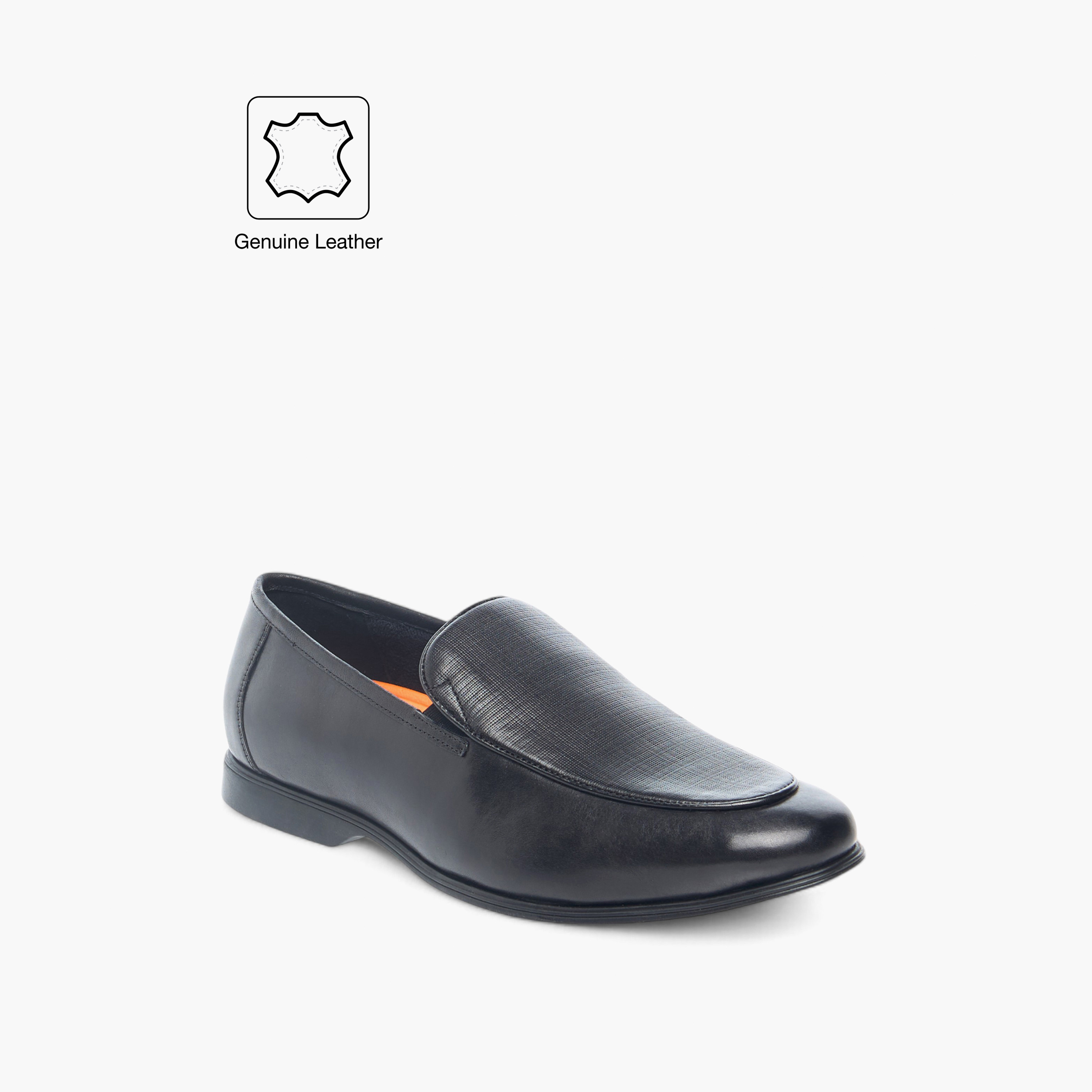Le Confort Leather Textured Slip-On Comfort Loafers-men-shoes-formalshoes-image-2