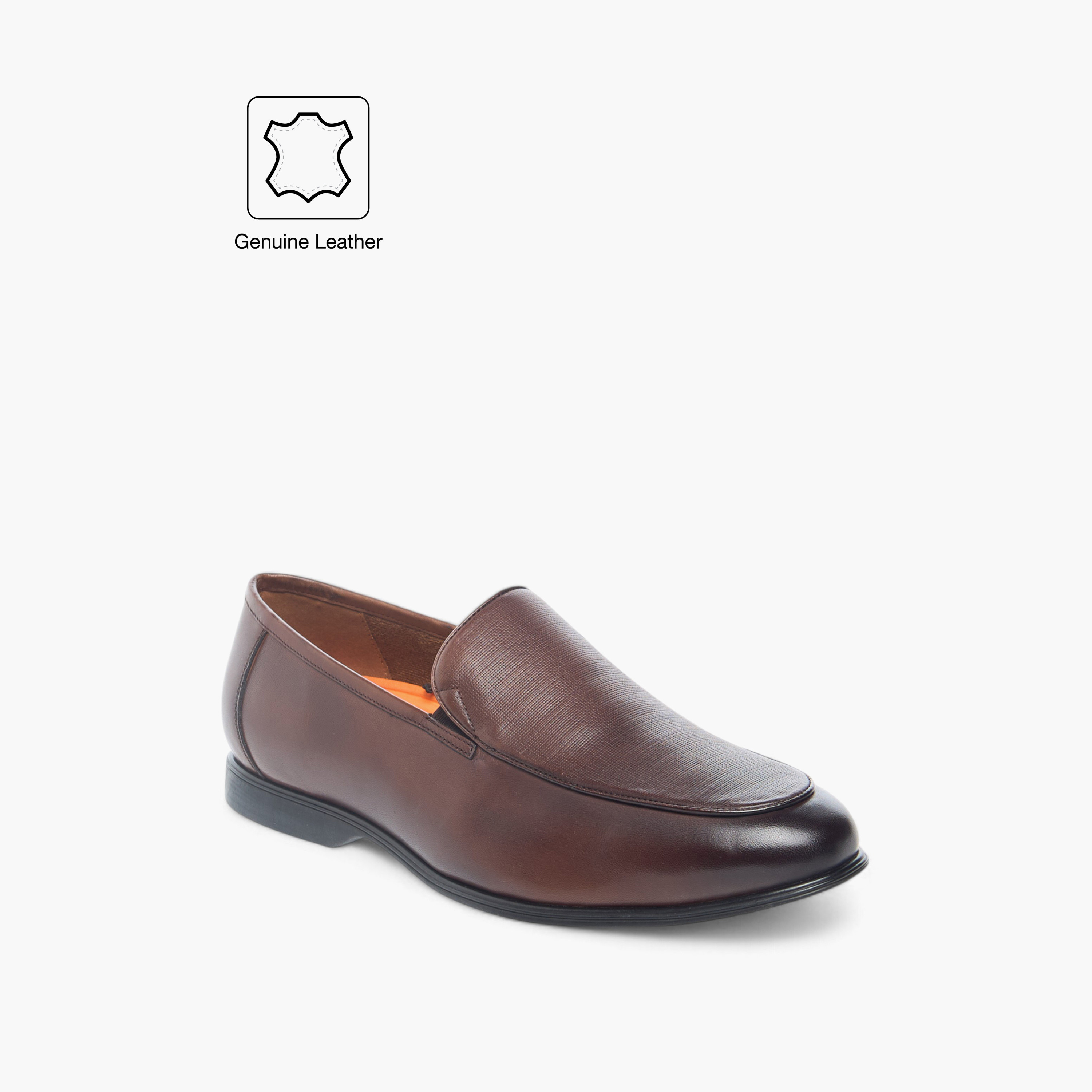 حذاء سهل الارتداء جلد بارز الملمس مريح من لو كونفورت-men-shoes-formalshoes-image-2