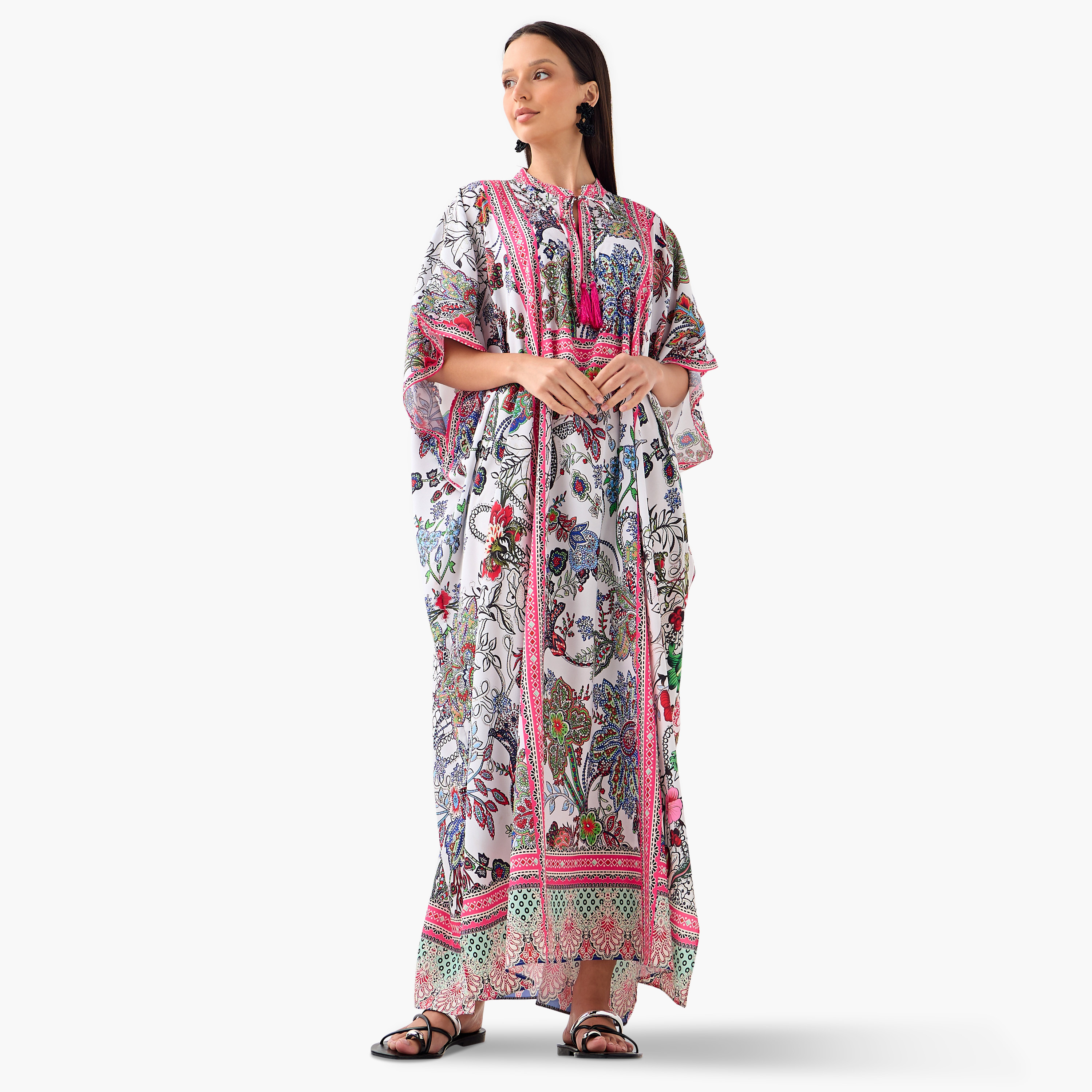 فستان قفطان بحزام رباط وطبعات من فيور-women-clothing-dresses-image-2