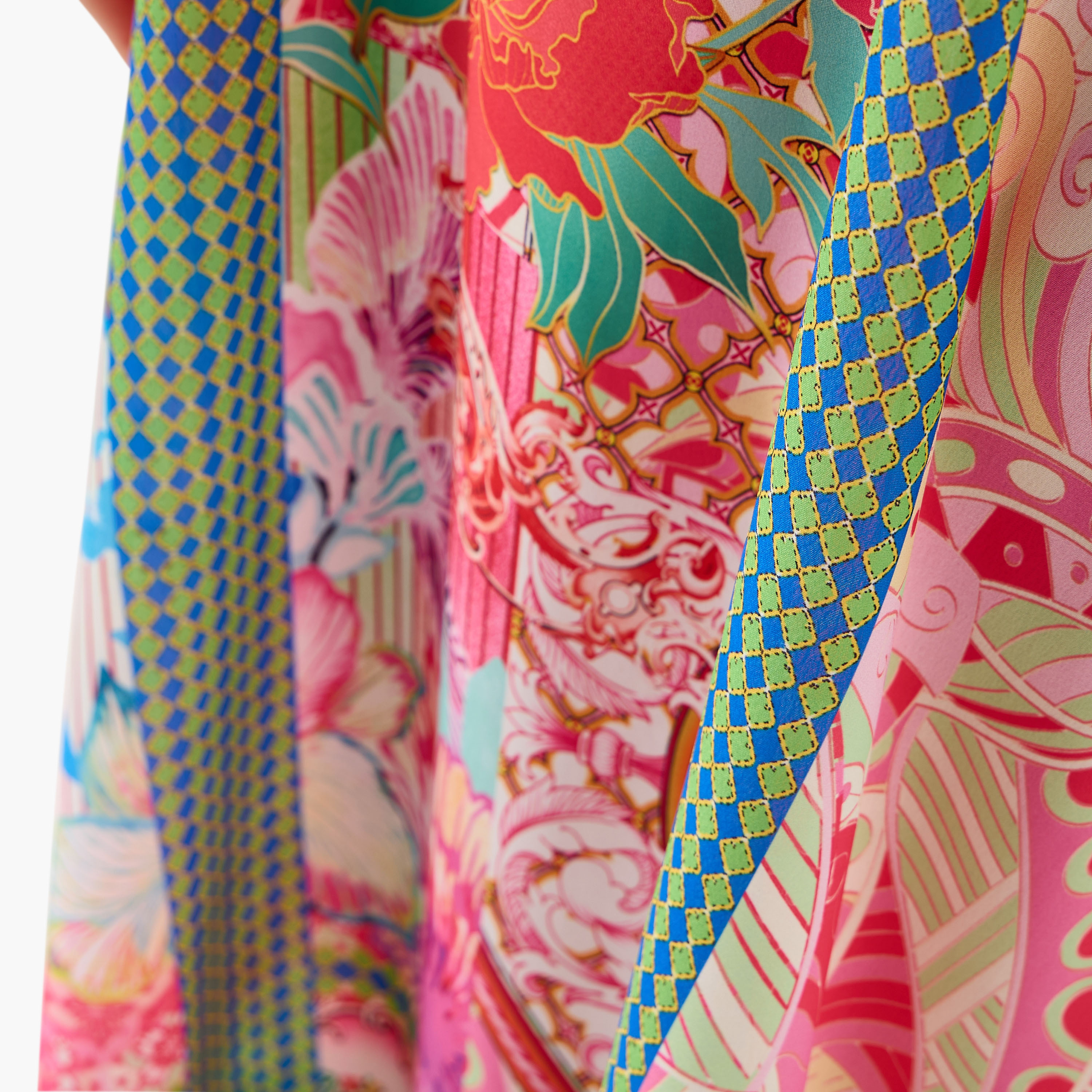 FYOR All-Over Print Kaftan Dress with Tie-Up Belt-women-clothing-dresses-image-5