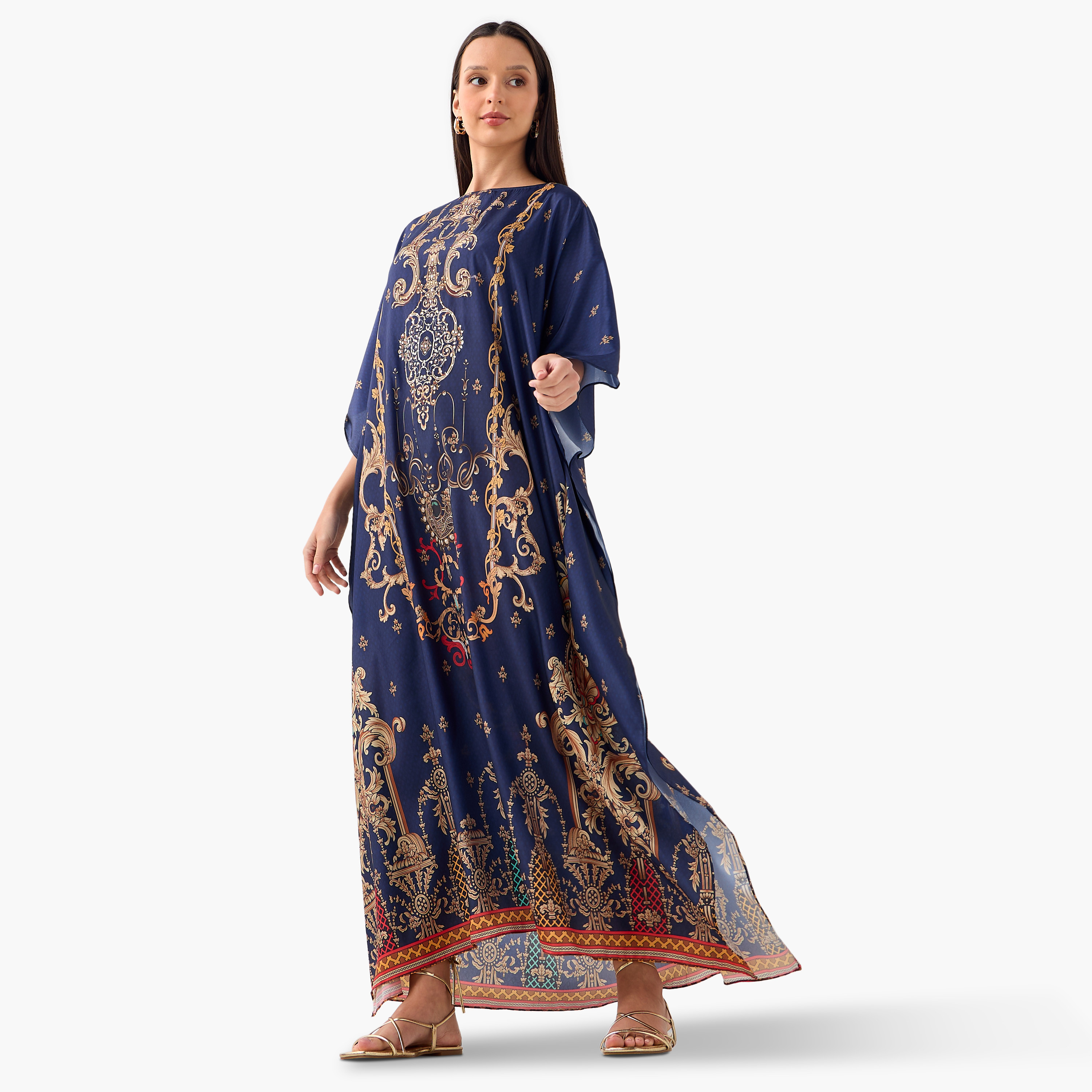 فستان قفطان بحزام رباط وطبعات زهرية من فيور-women-clothing-dresses-image-2