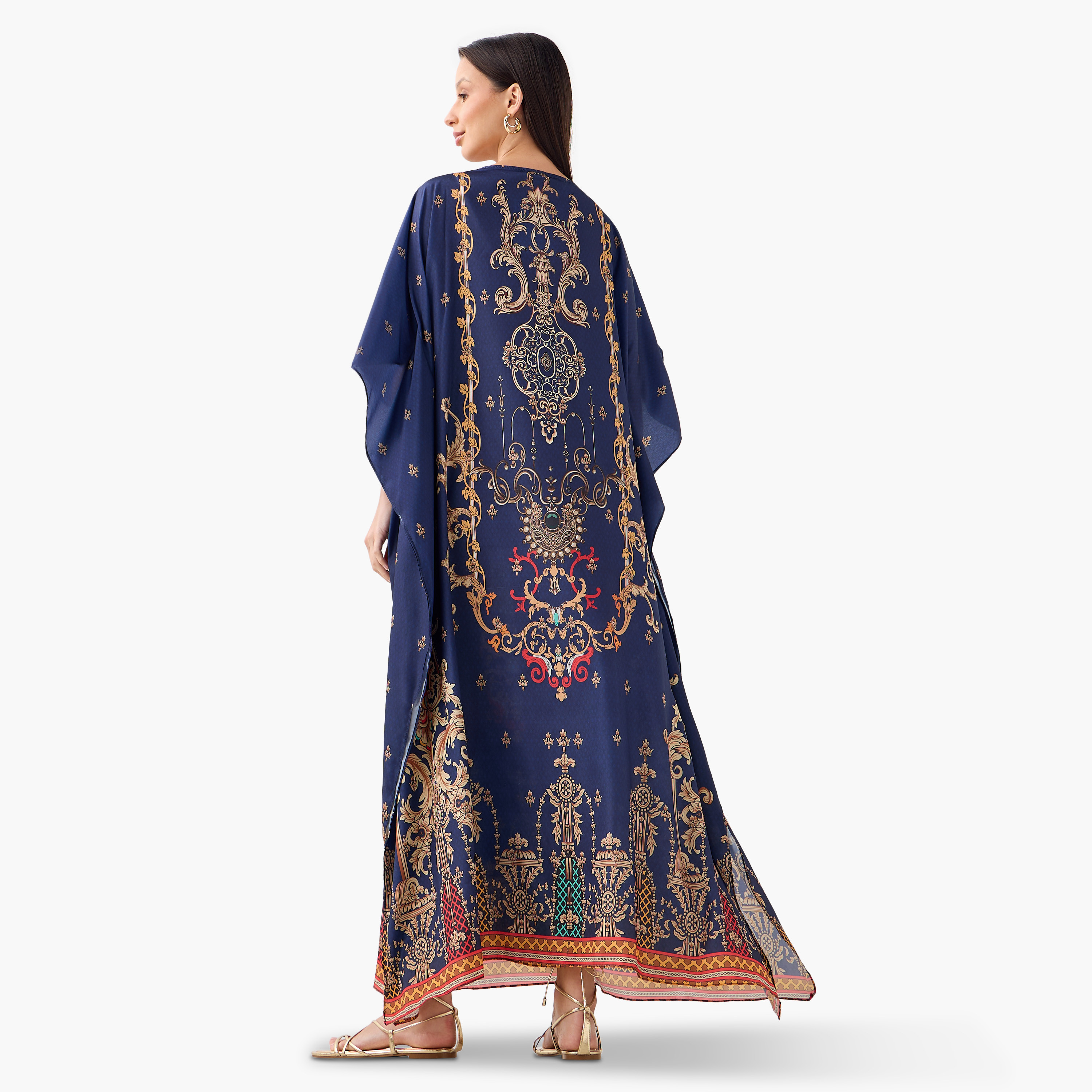 فستان قفطان بحزام رباط وطبعات زهرية من فيور-women-clothing-dresses-image-3