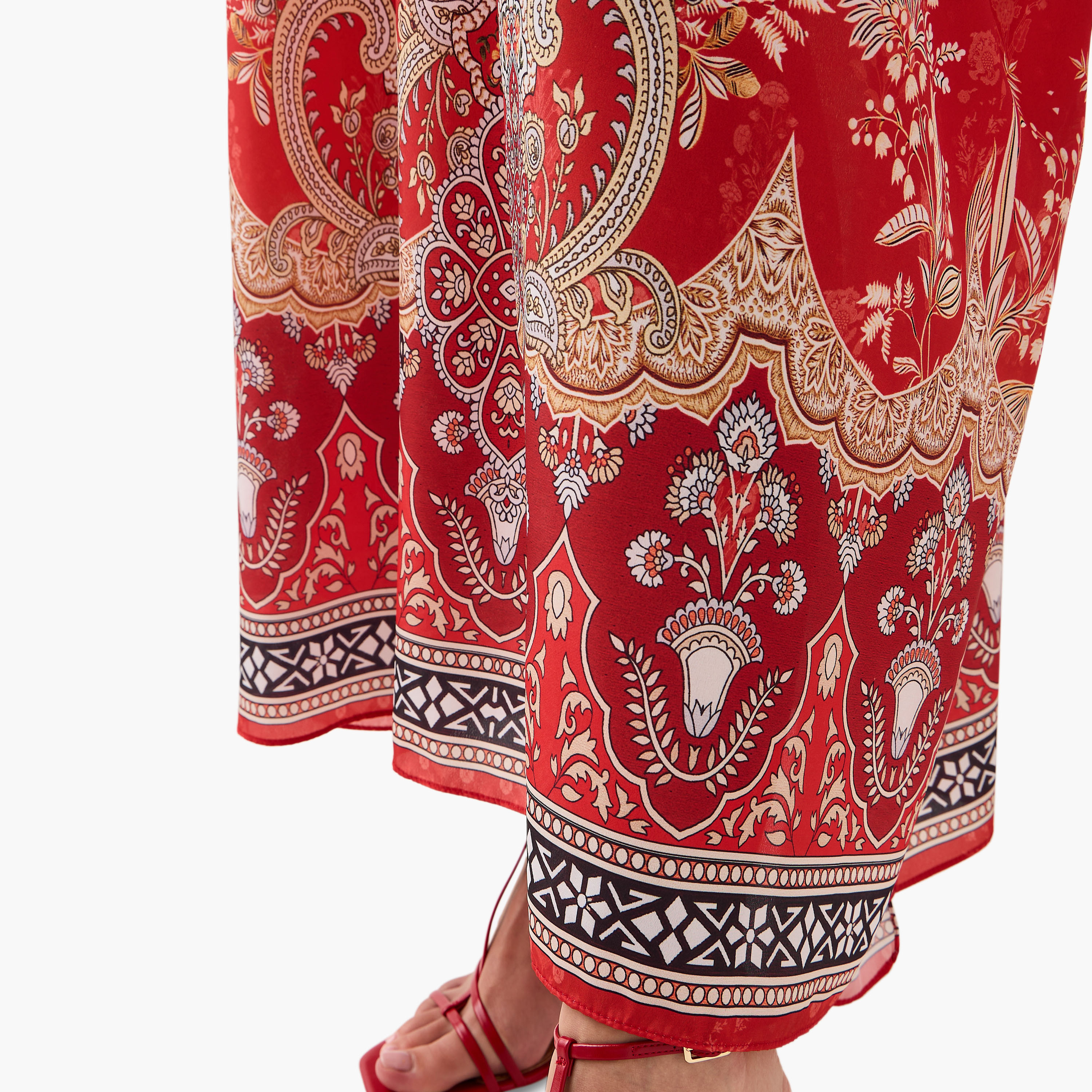 FYOR All-Over Print Kaftan Dress with Tie-Up Belt-women-clothing-dresses-image-5