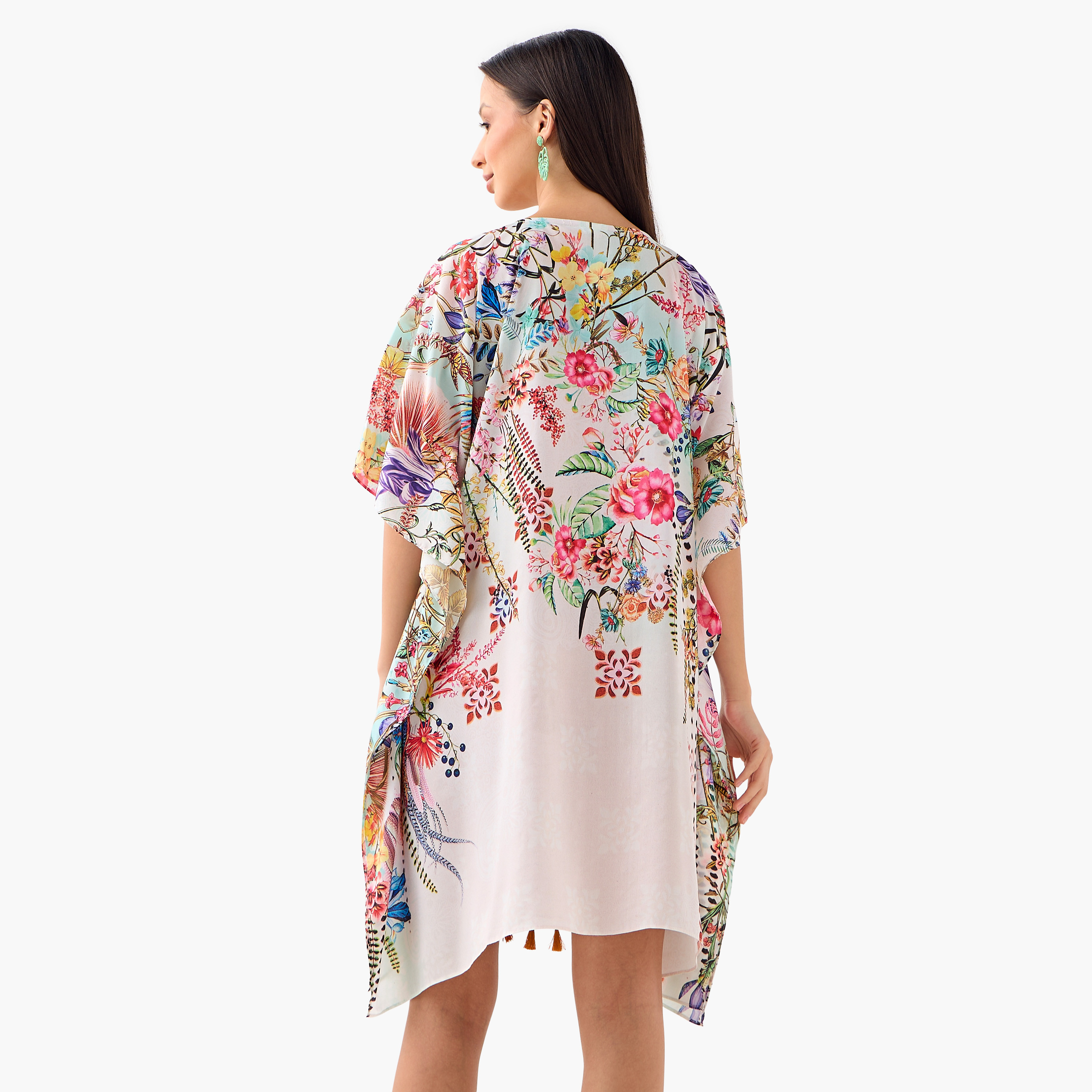 فستان قفطان بحزام رباط وطبعات زهرية من فيور-women-clothing-dresses-image-3