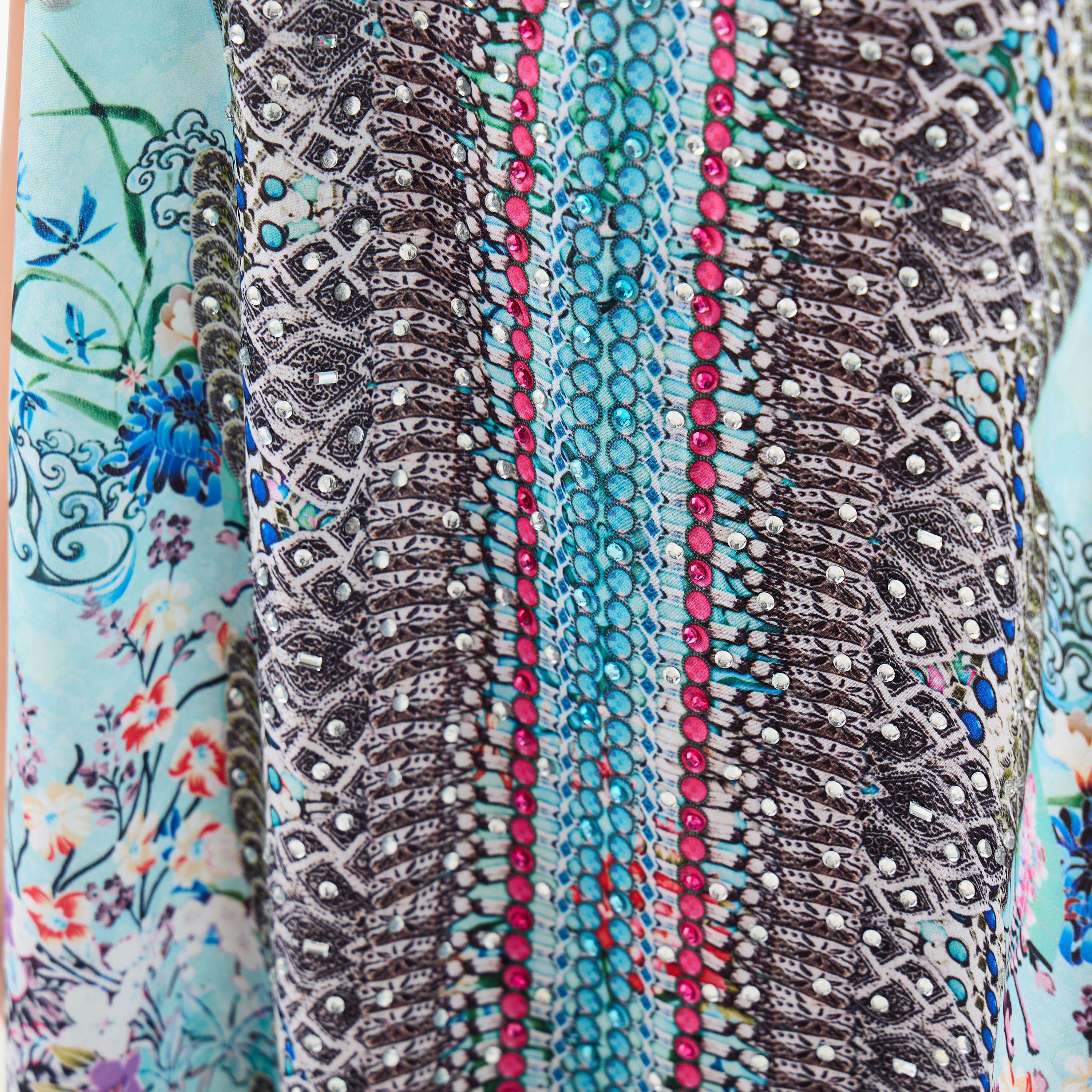 FYOR All-Over Print Kaftan Dress with Tie-Up Belt-women-clothing-dresses-image-5