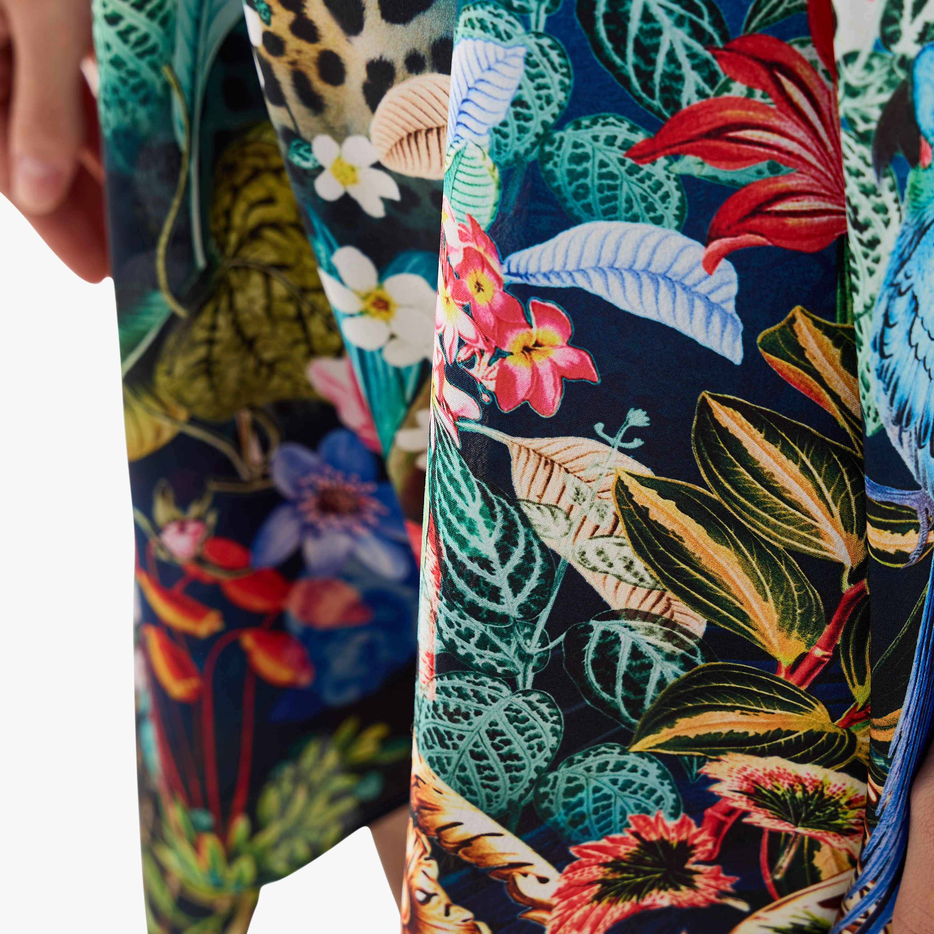 FYOR All-Over Tropical Print Kaftan Dress with Tie-Up Belt-women-clothing-dresses-image-5