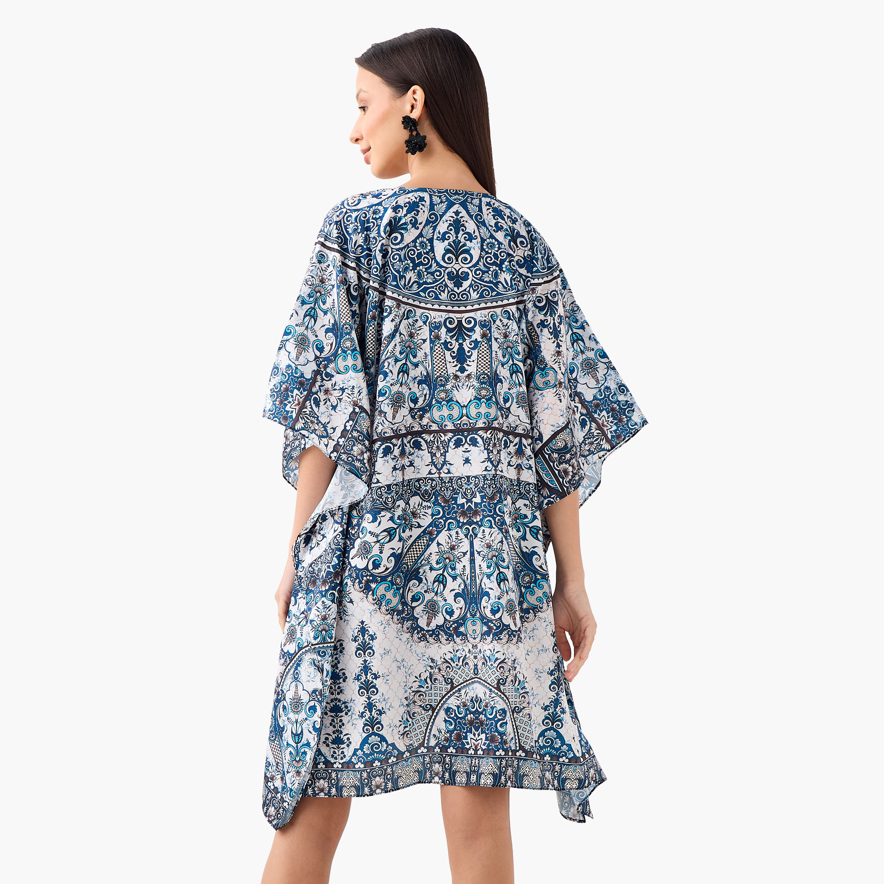 فستان قفطان بحزام رباط وطبعات زهرية من فيور-women-clothing-dresses-image-3