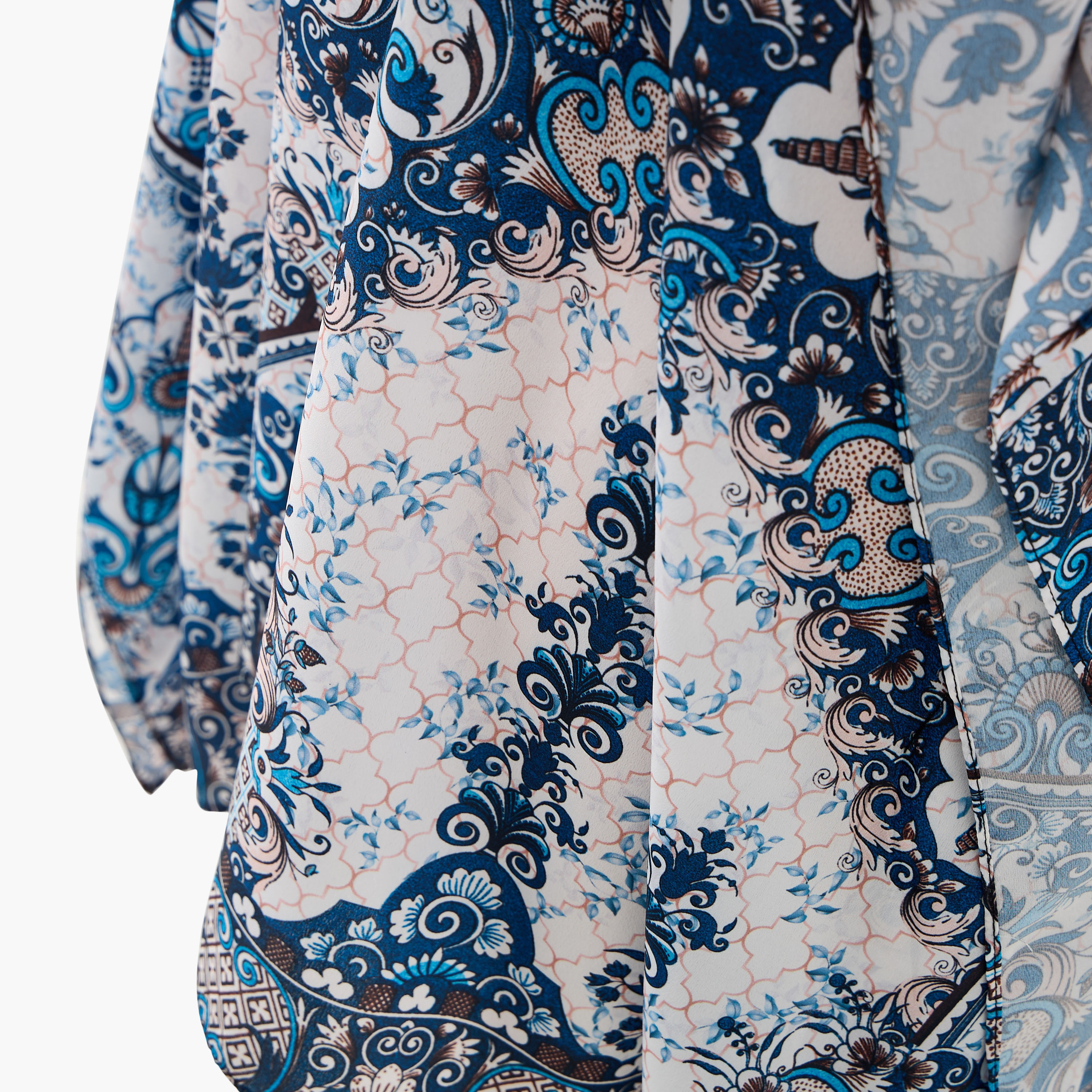 FYOR All-Over Print Kaftan Dress with Tie-Up Belt-women-clothing-dresses-image-5