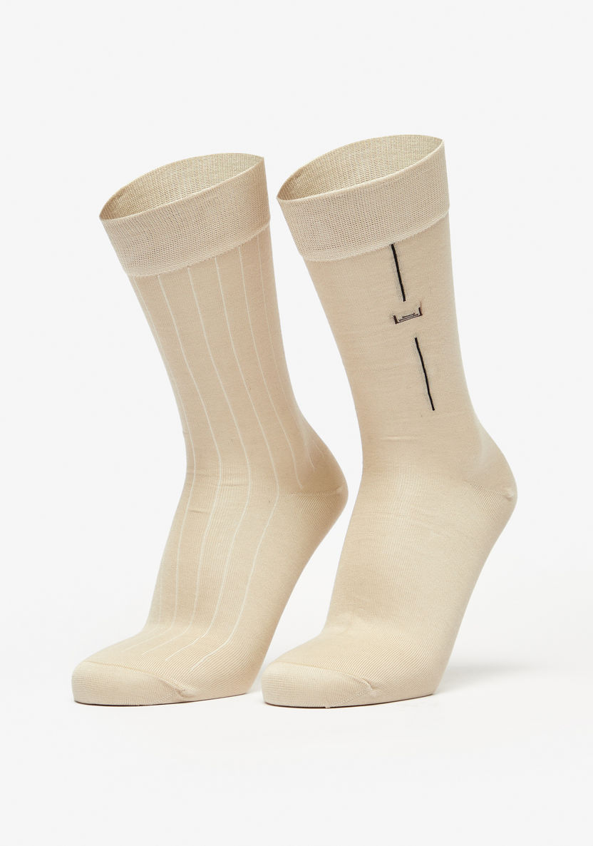 Duchini Textured Crew Length Socks - Set of 2-Men%27s Socks-image-0