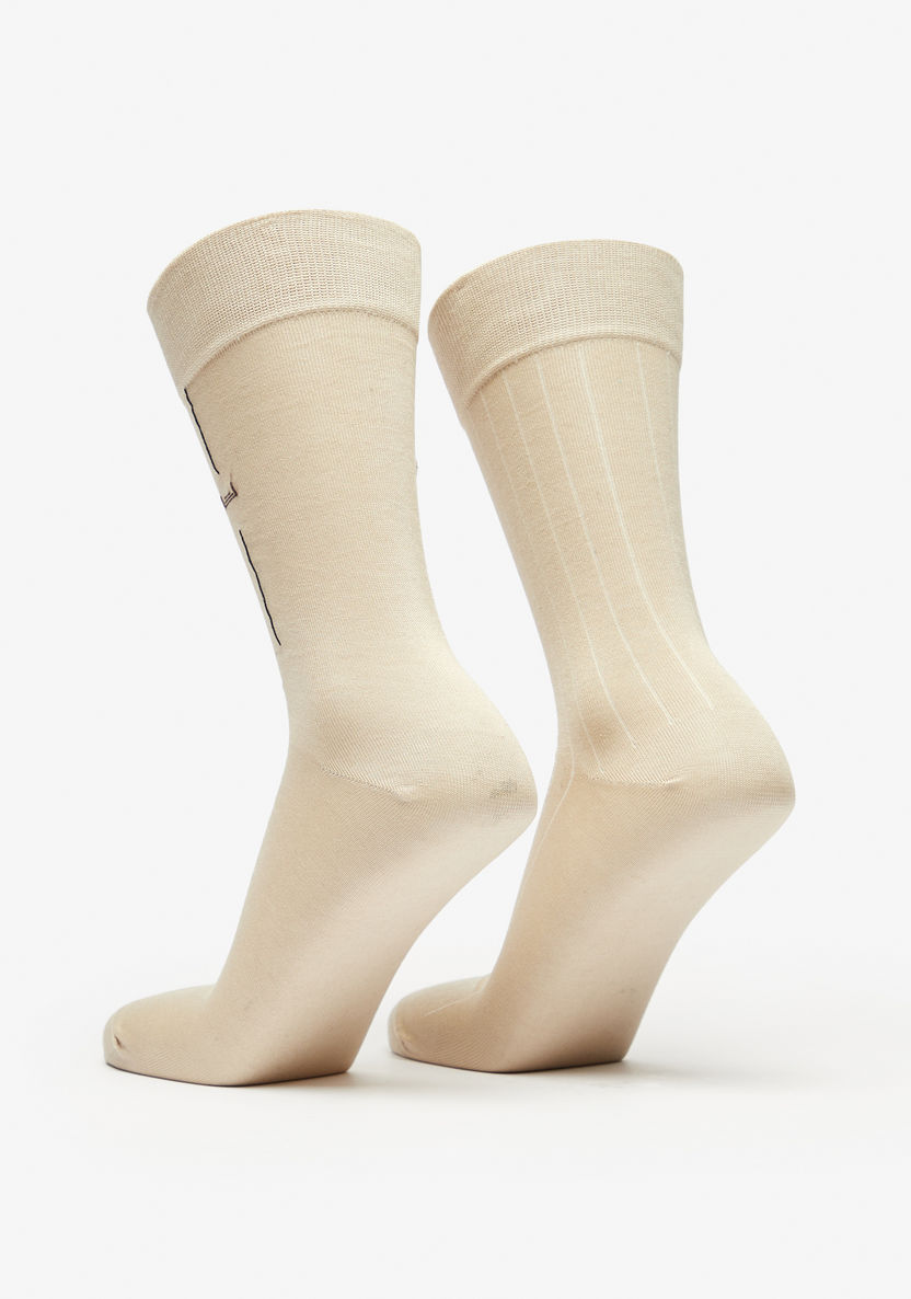 Duchini Textured Crew Length Socks - Set of 2-Men%27s Socks-image-2